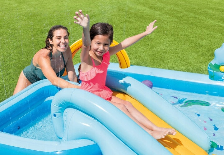 WATER PLAYGROUND FOR CHILDREN INTEX 57161 JUNGLE SLIDE INFLATABLE POOL Series INTEX 57161 DŻUNGLA ZJEŻDŻALNIA DMUCHANY