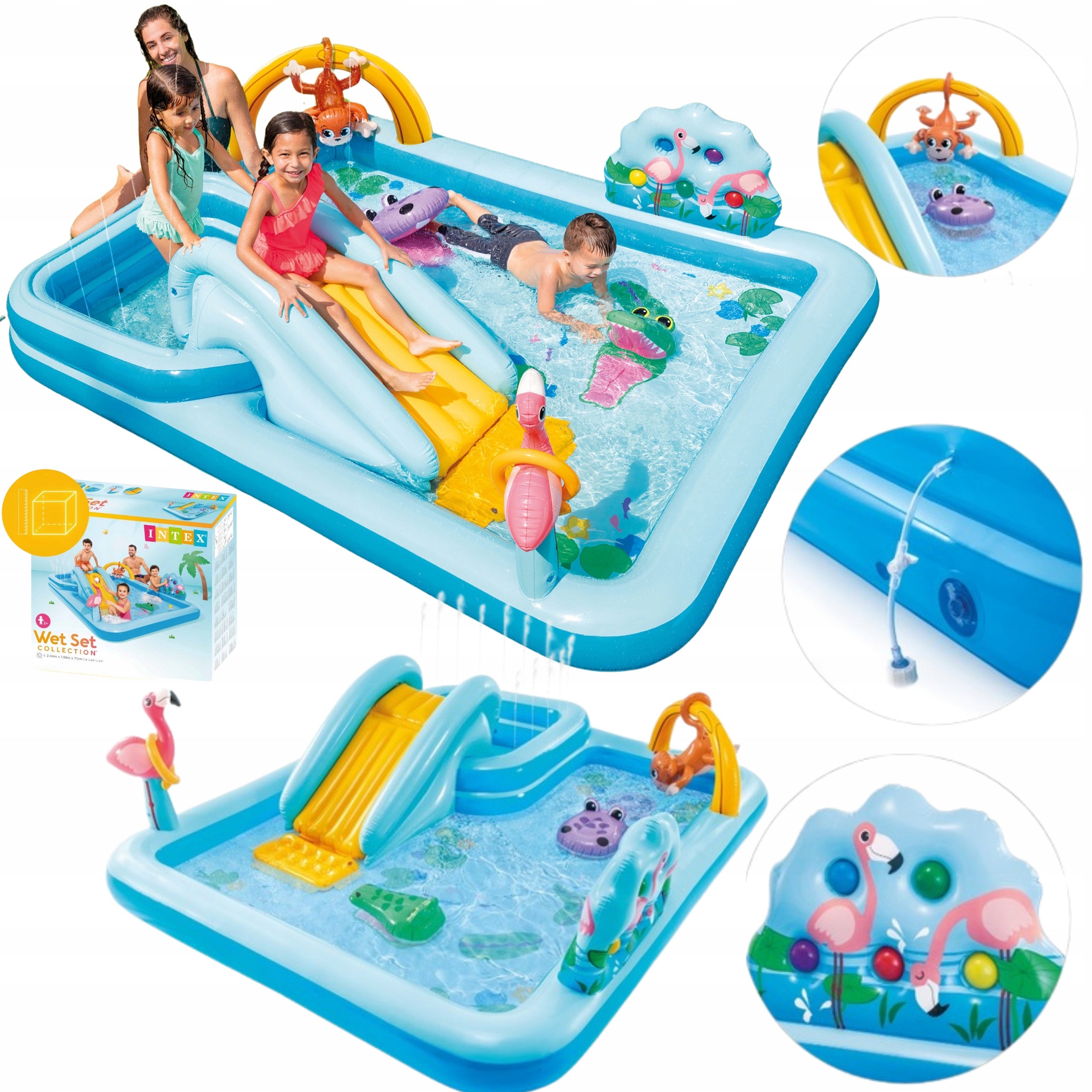 WATER PLAYGROUND FOR CHILDREN INTEX 57161 JUNGLE SLIDE INFLATABLE POOL