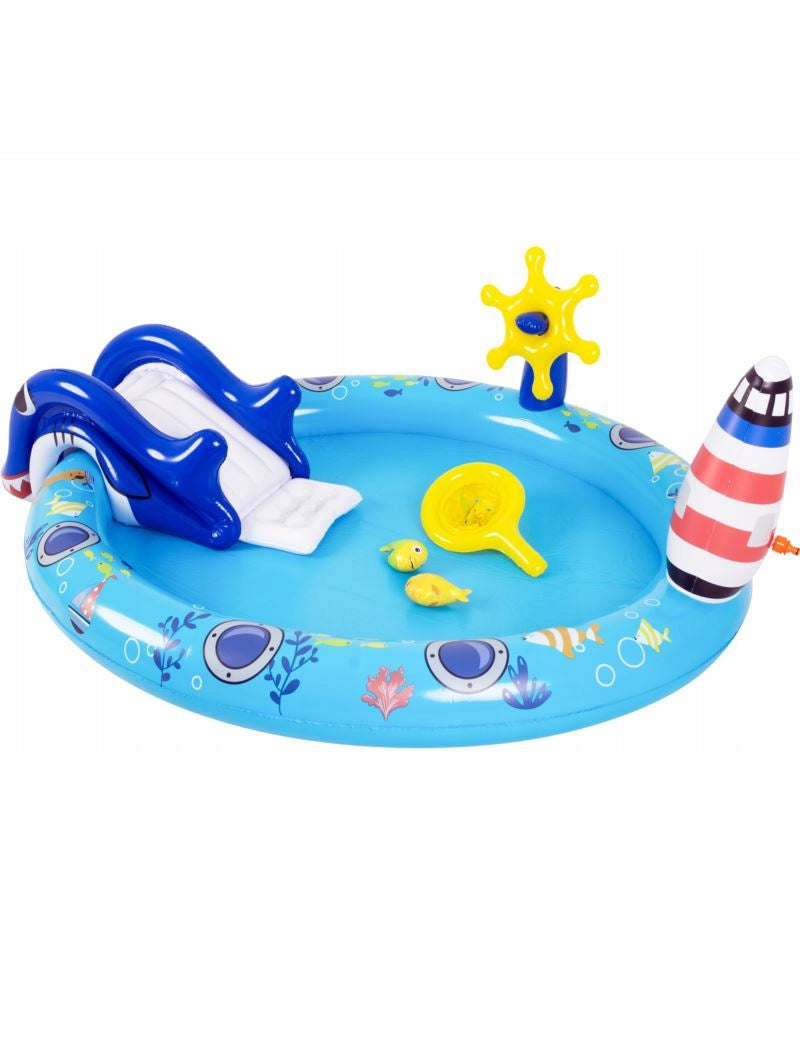 WATER POOL PLAYGROUND CHILDREN FOUNTAIN SLIDE Length 201 cm