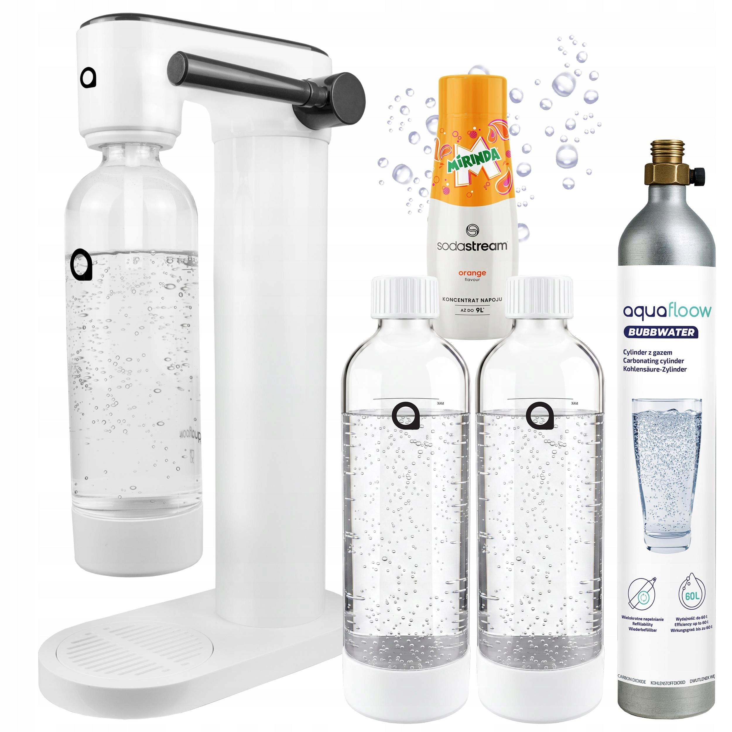 WATER SATURATOR 2X BOTTLE CYLINDER CO2 SODASTREAM SYRUP MIRINDA 440ML