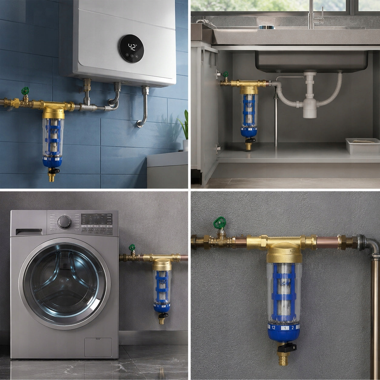 WATER SETTLEMENT FILTER COMPLETE SELF-CLEANING 3/4" / 1/2" Manufacturer code Filtr z mosiądzu 3/4"