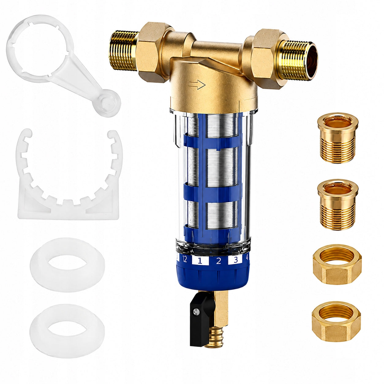 WATER SETTLEMENT FILTER COMPLETE SELF-CLEANING 3/4" / 1/2"