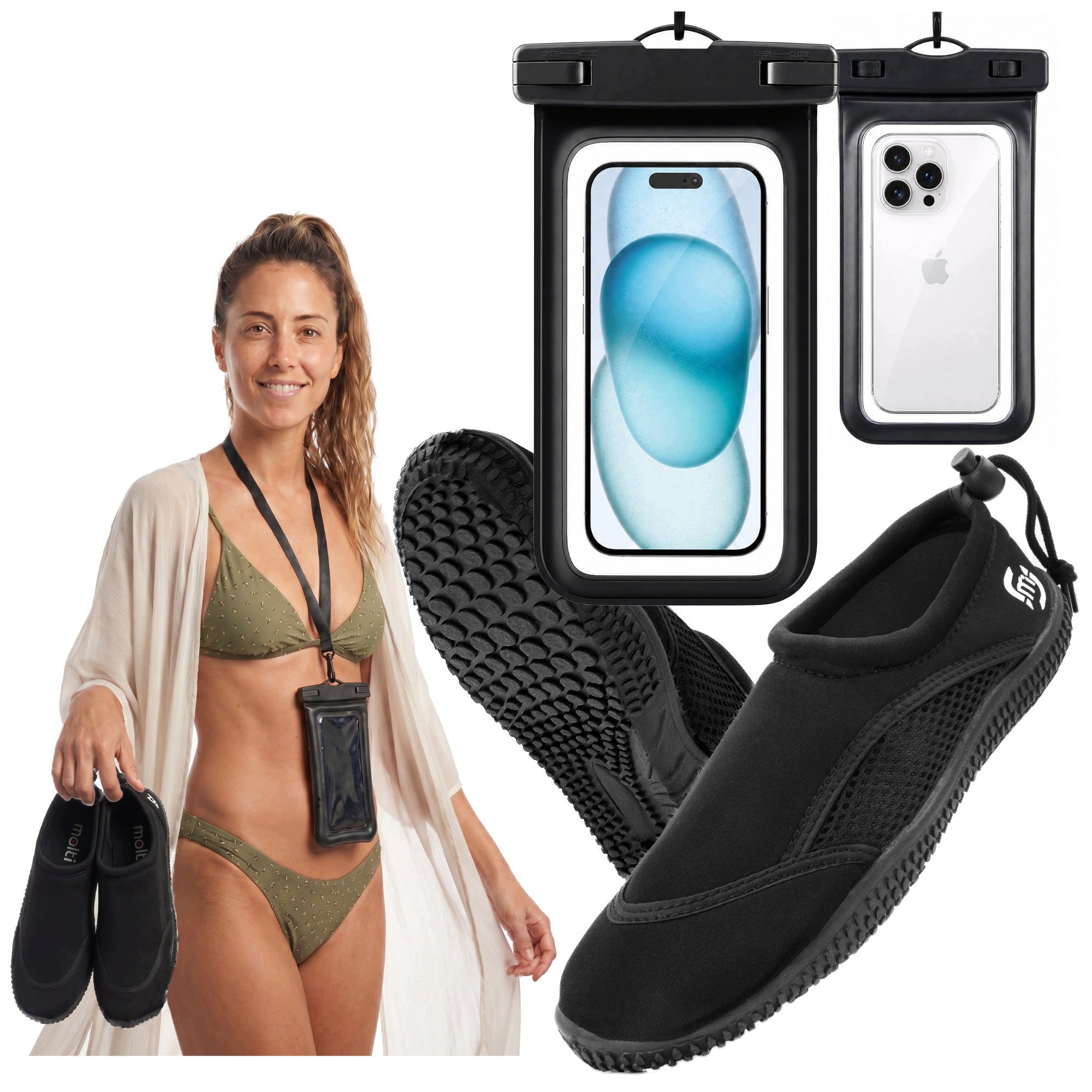 WATER SHOES Echinacea Swimming + PHONE CASE for kayak beach SUP 36