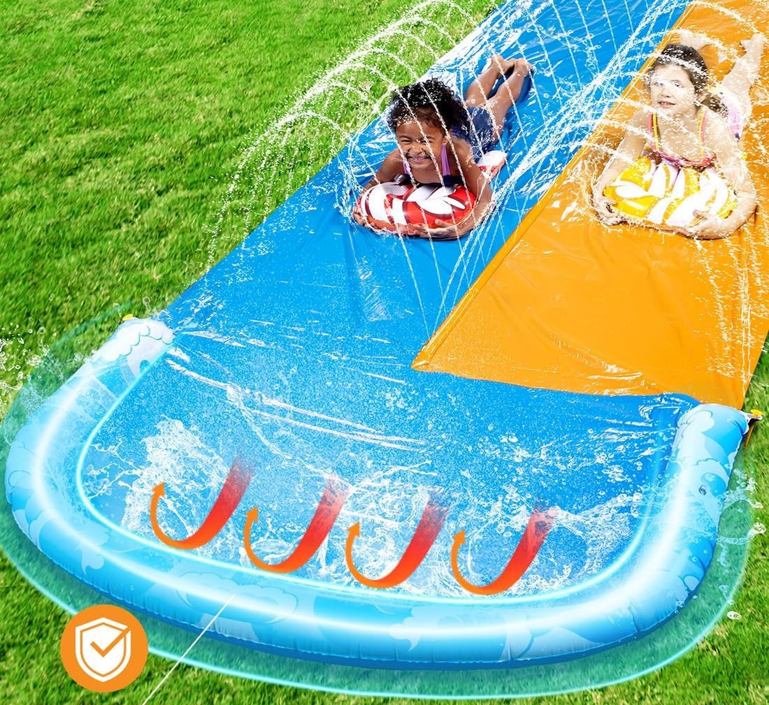 WATER SLIDE 6,85M TWO TRACKS BOARD WASHER SET BUILT-IN Brand no brand