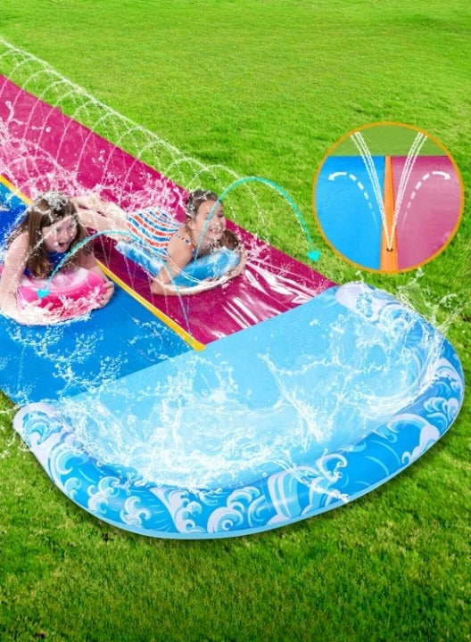 WATER SLIDE 6,86M TWO TRACKS TWO BOARDS WASHER SET BUILT-IN HIT SUMMER Product width 157 cm