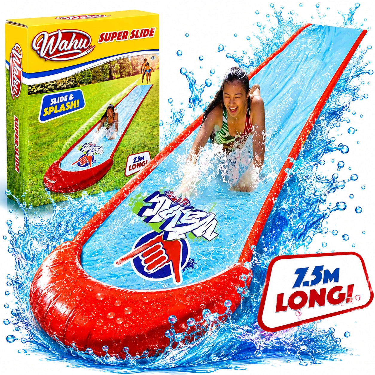 WATER SLIDE FOR CHILDREN MEGA LONG 7.5M WITH FINAL POOL