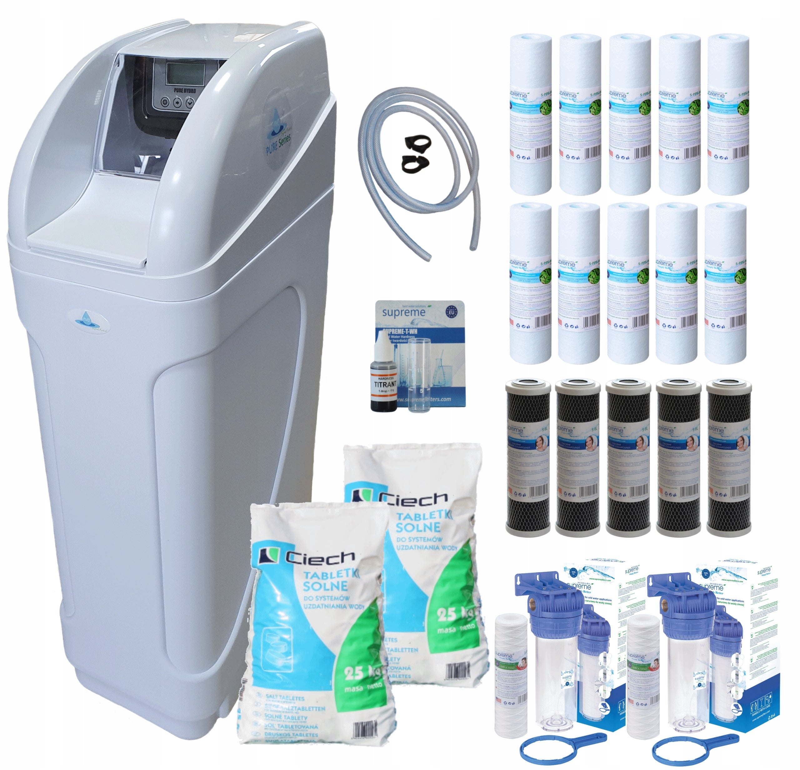 WATER SOFTENER 32L, ENEMA, SALT ALARM, DRY TANK, UP-FLOW, MENU PL.