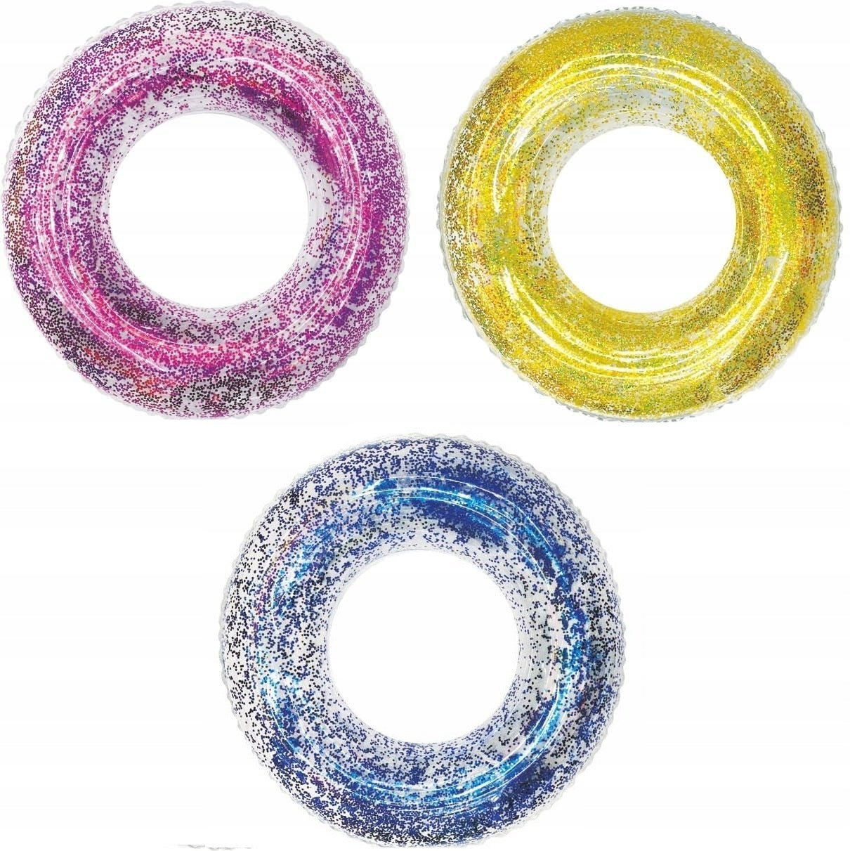 WATER TOY CIRCLE SWIMMING WHEEL 70CM GLITTER Model BROKATOWE