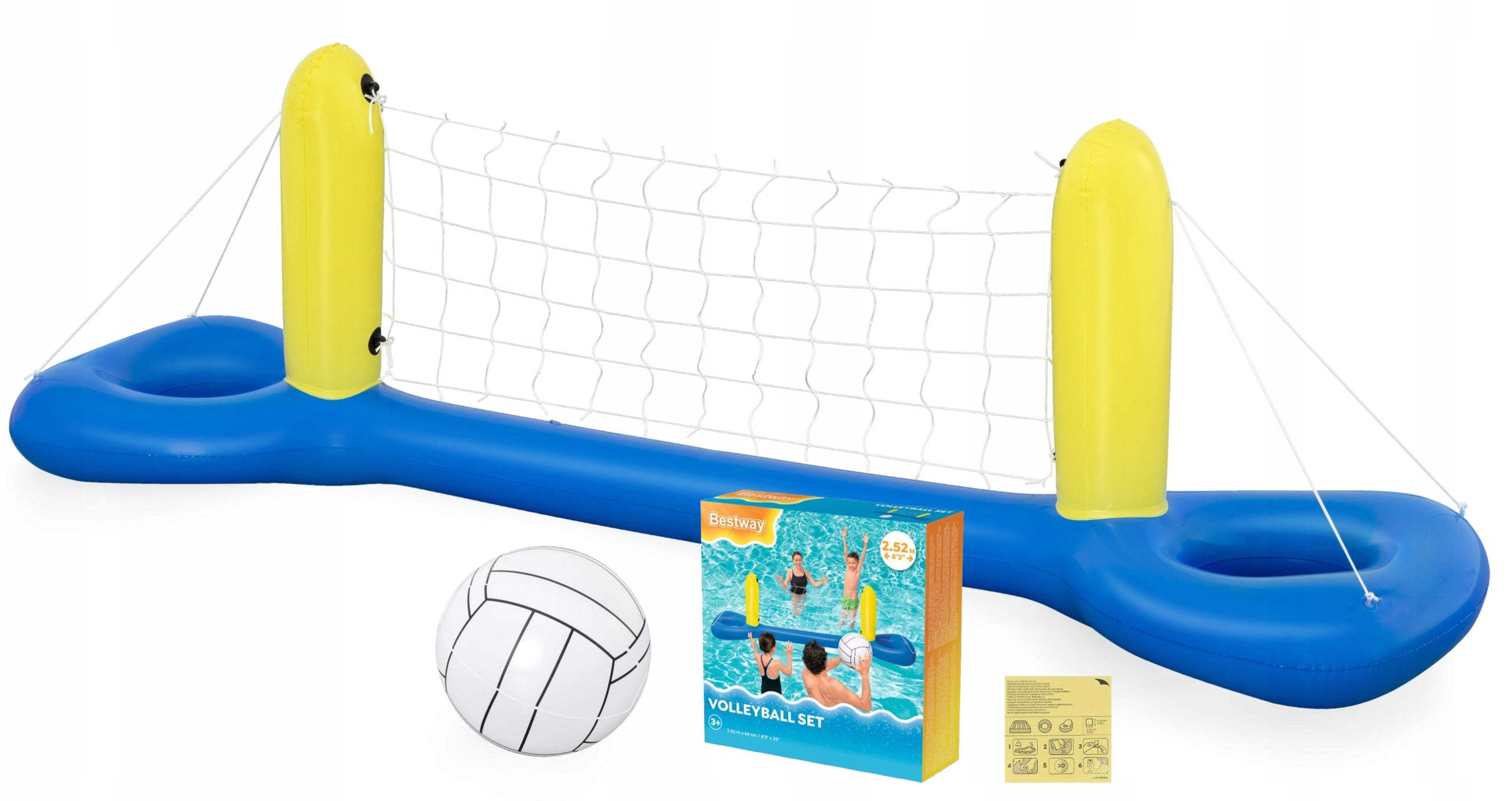 WATER VOLLEYBALL POOL GAME INFLATABLE NET + BEACH BALL BESTWAY 52133