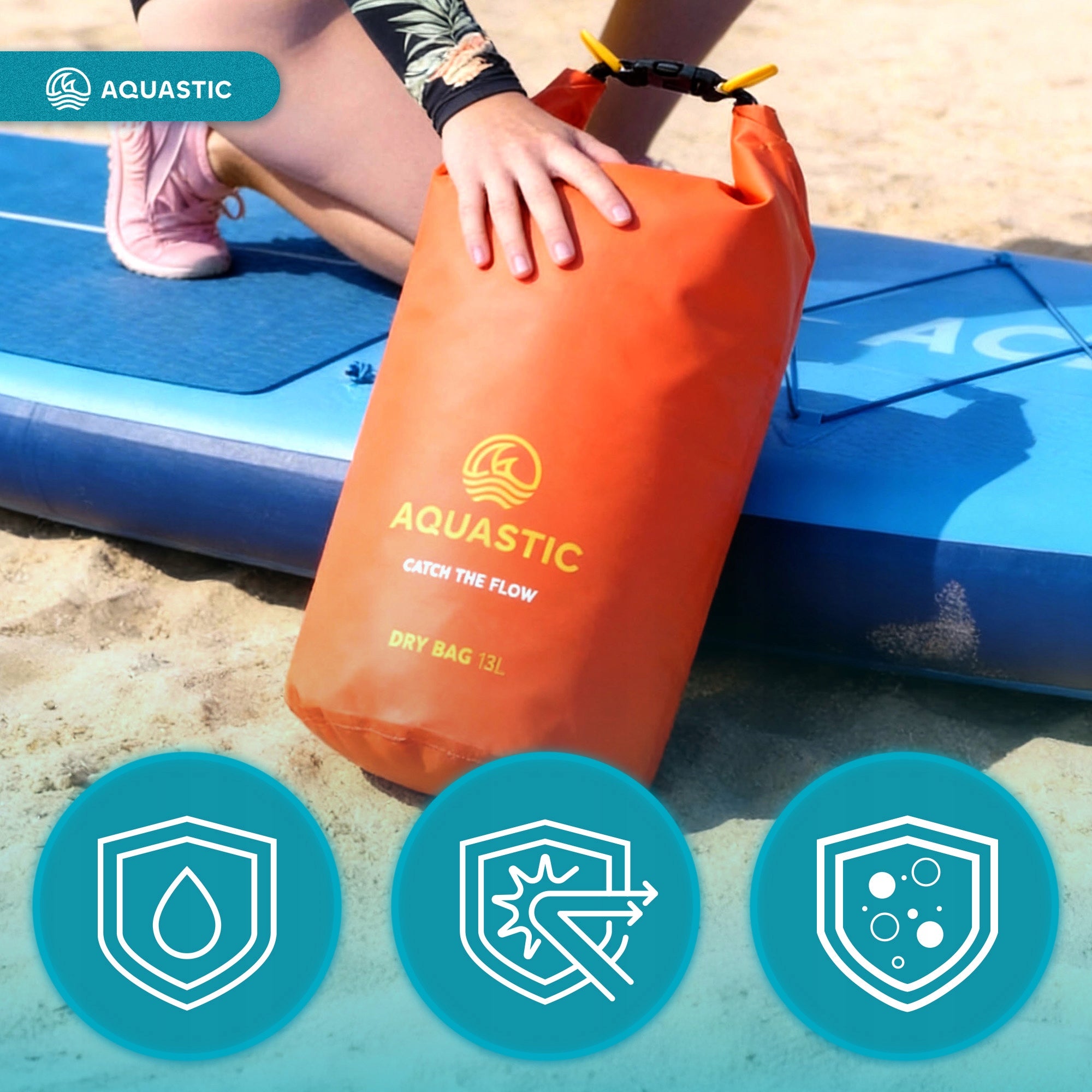 WATERPROOF BAG FOR KAYAK SUP WATERPROOF SAILING BAG AQUASTIC 13L Capacity (liters) 10 - 20