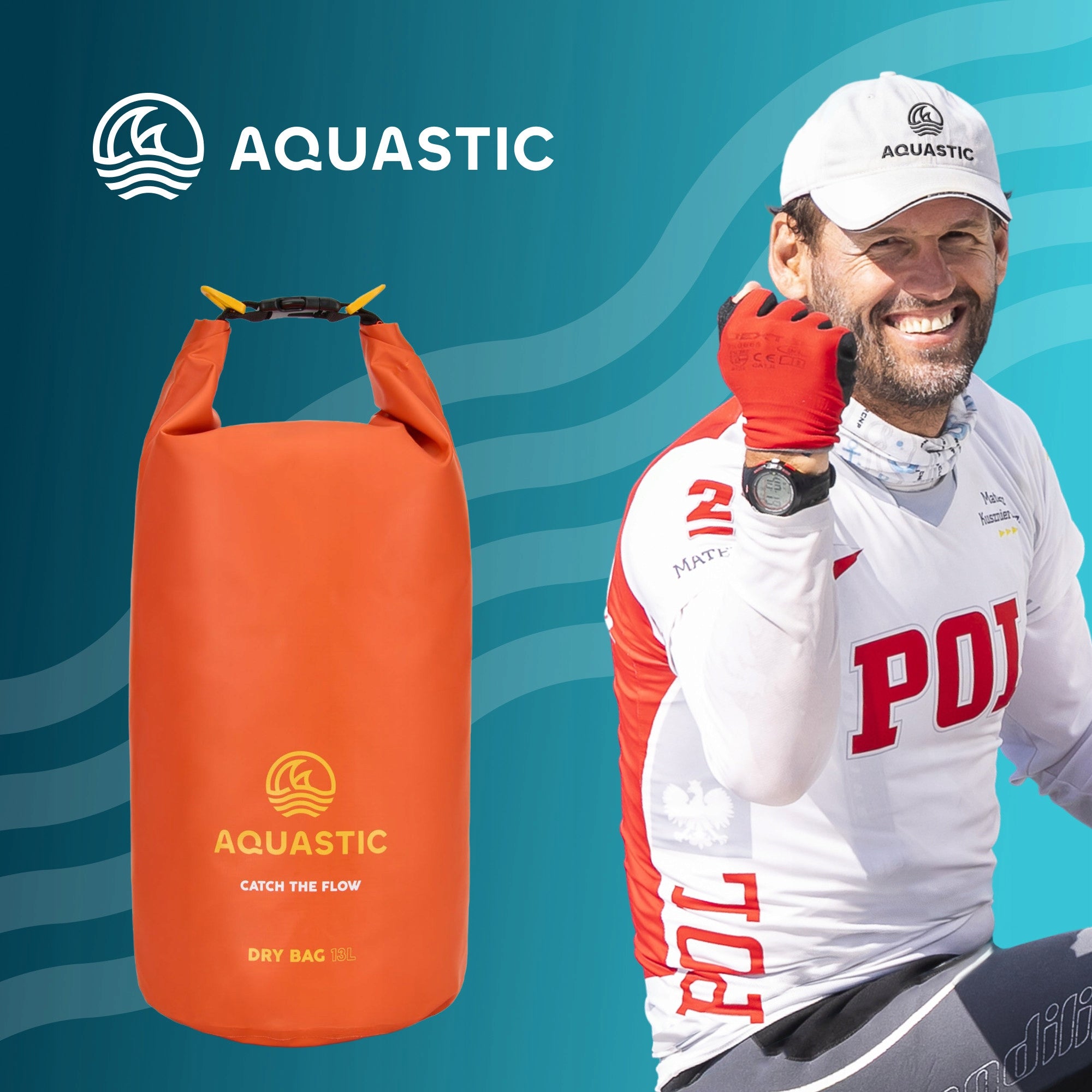 WATERPROOF BAG FOR KAYAK SUP WATERPROOF SAILING BAG AQUASTIC 13L Manufacturer code 2000151142