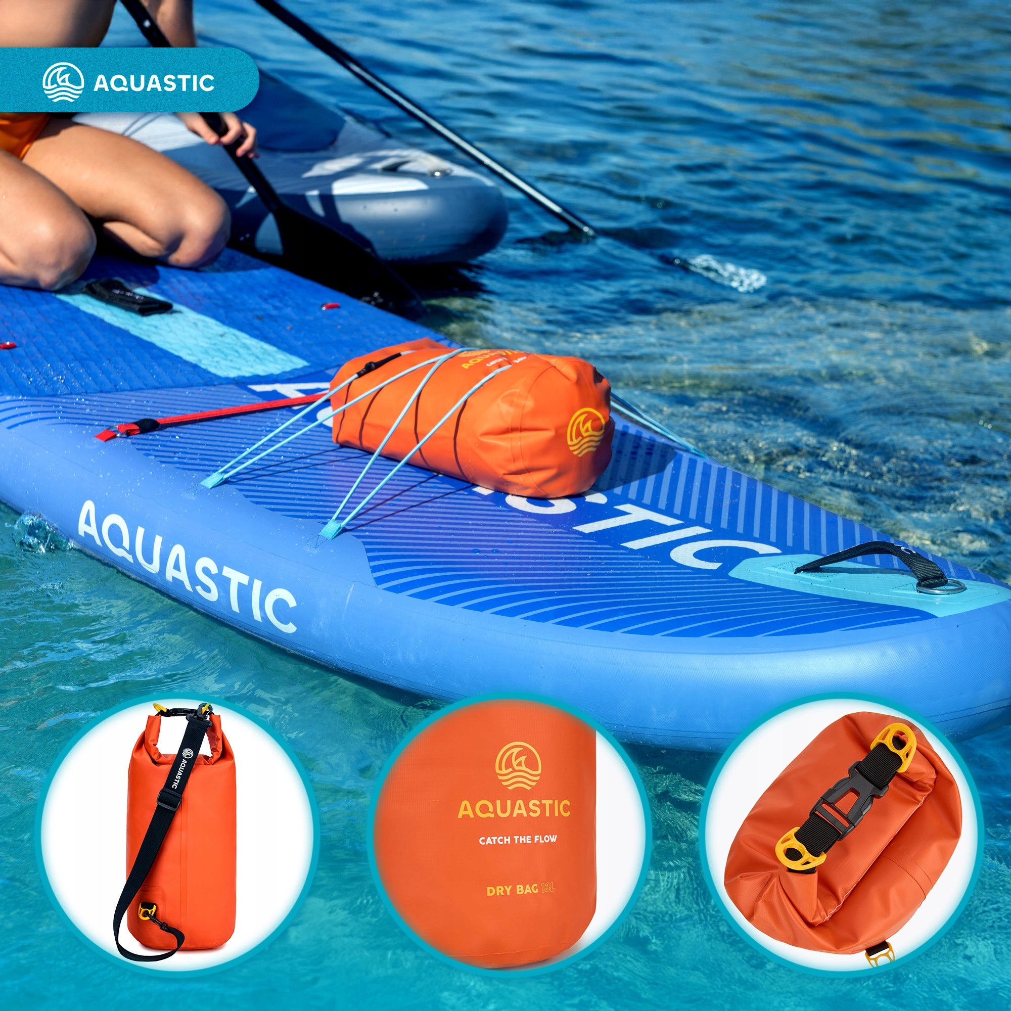 WATERPROOF BAG FOR KAYAK SUP WATERPROOF SAILING BAG AQUASTIC 13L Model Dry Bag 13 l