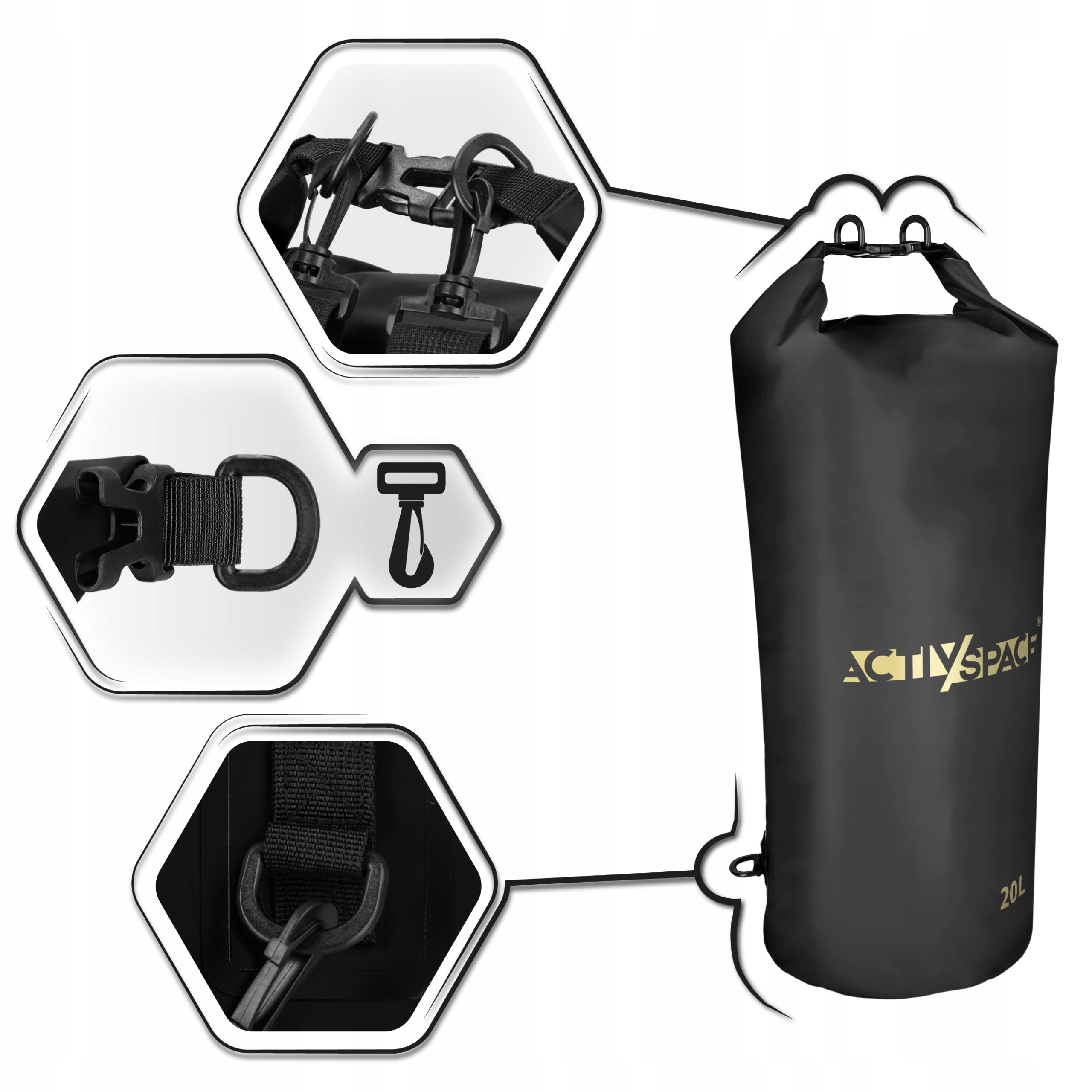 WATERPROOF BAG WATERPROOF FOR KAYAK BAG 20L WATERPROOF BACKPACK STRONG Model Worek wodoodporny plecak żeglarski duży dry bag 20