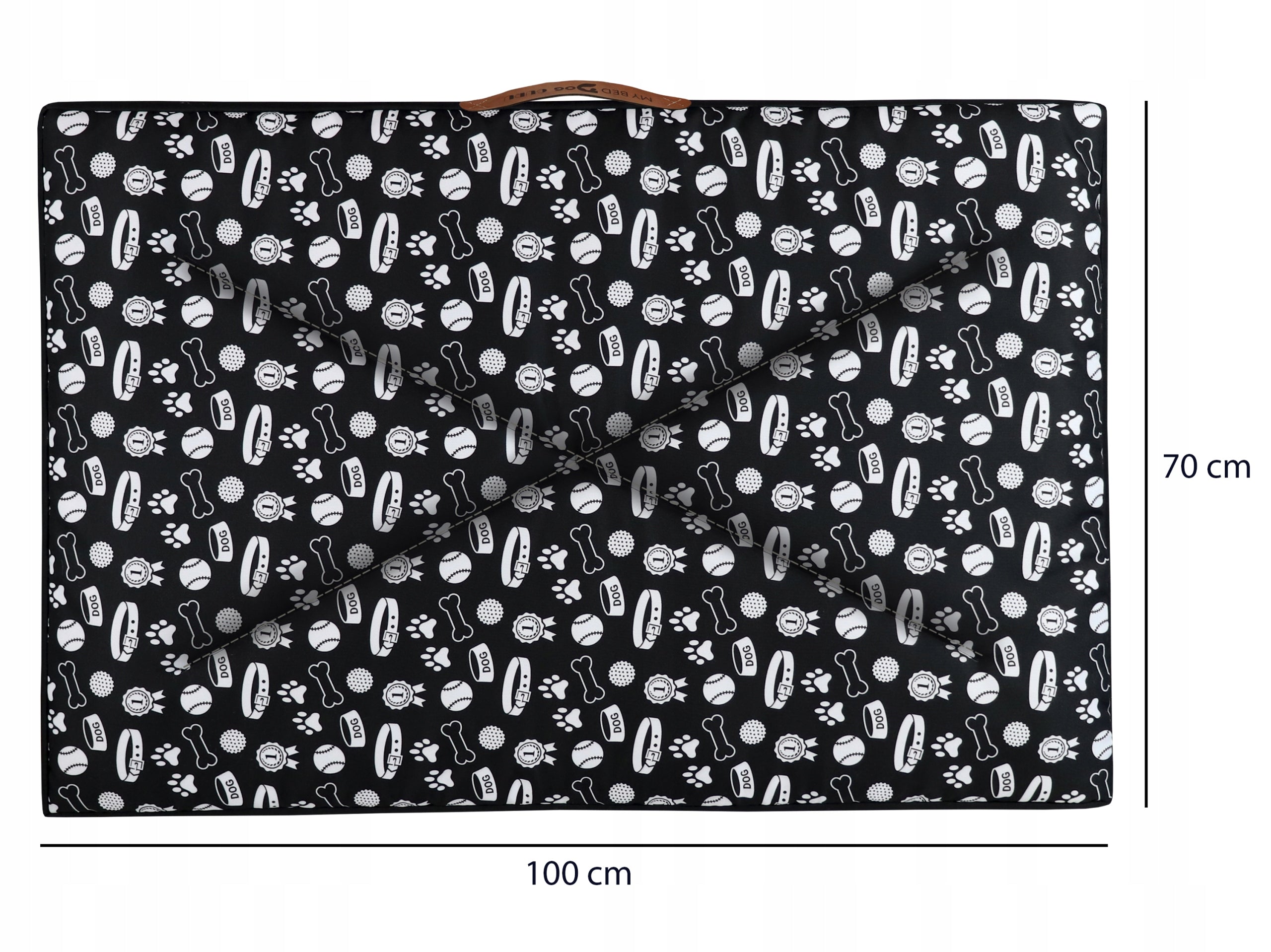 WATERPROOF BED MATTRESS DOG 100x70x5 cm LARGE BED XL WITH ZIPPER Manufacturer code LEGOWISKO MATERAC DLA PSA 100x70x5 CM WZORY