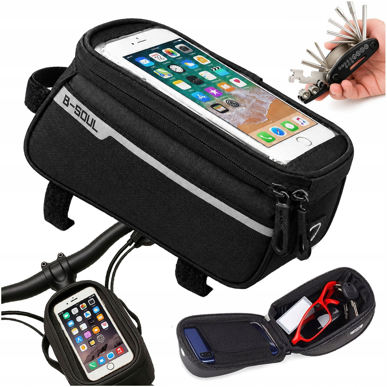 WATERPROOF BICYCLE PHONE POUCH BAG HANDLEBAR BIKE HOLDER