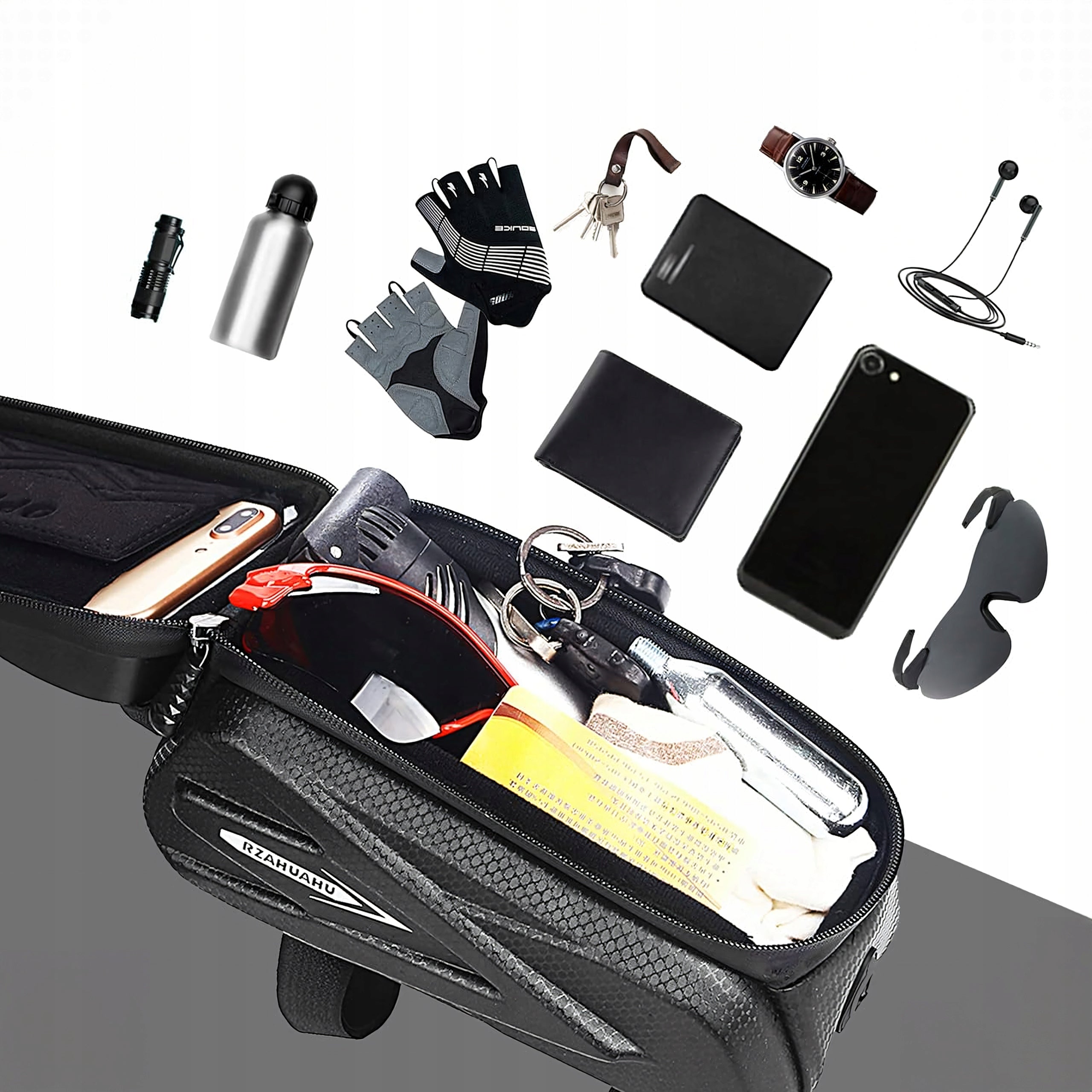 WATERPROOF BICYCLE POUCH BAG FRAME POUCH PHONE CASE 1L GEAROX Kind front