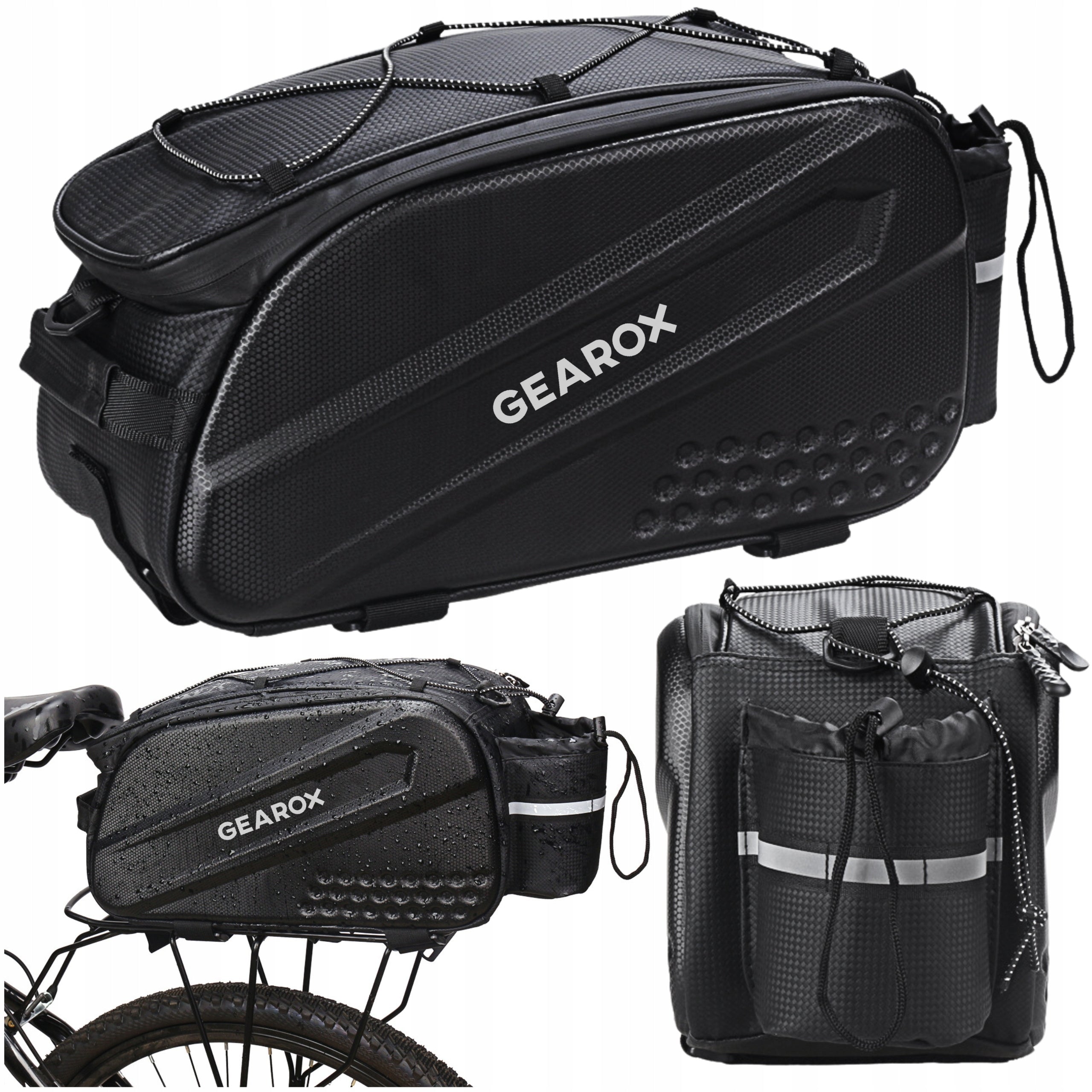 WATERPROOF BICYCLE POUCH FOR LUGGAGE COMPARTMENT ROOMY RIGID BAG 10L GEAROX