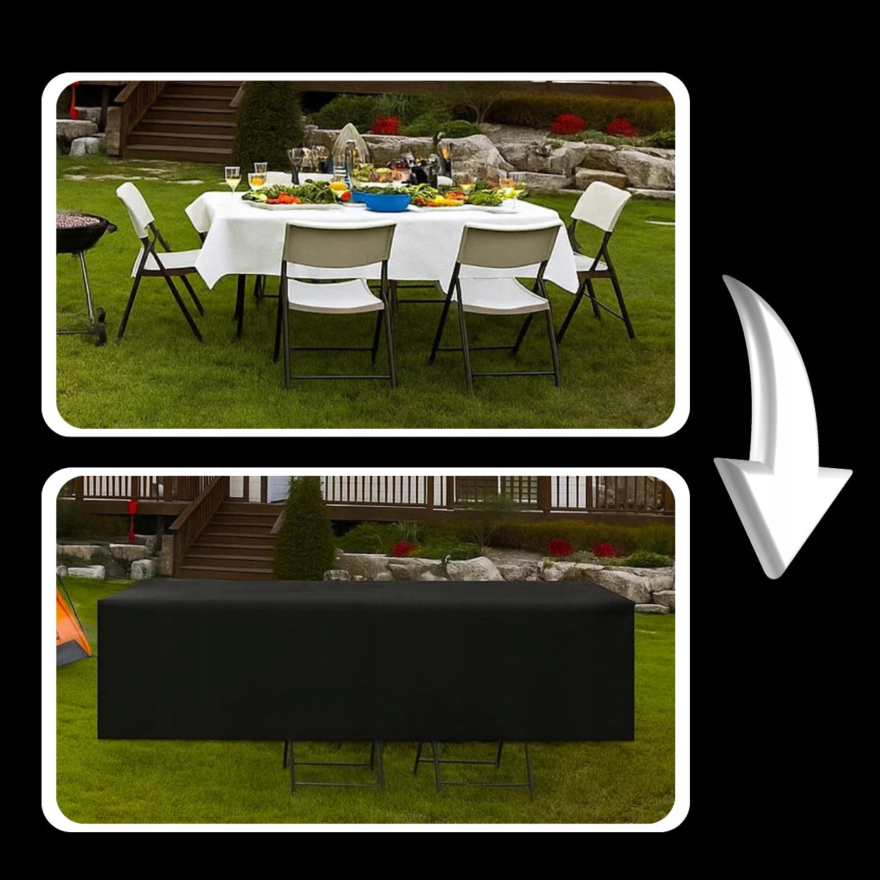 WATERPROOF COVER FOR GARDEN FURNITURE STRONG DURABLE LARGE 220X105X105CM Product height 105 cm