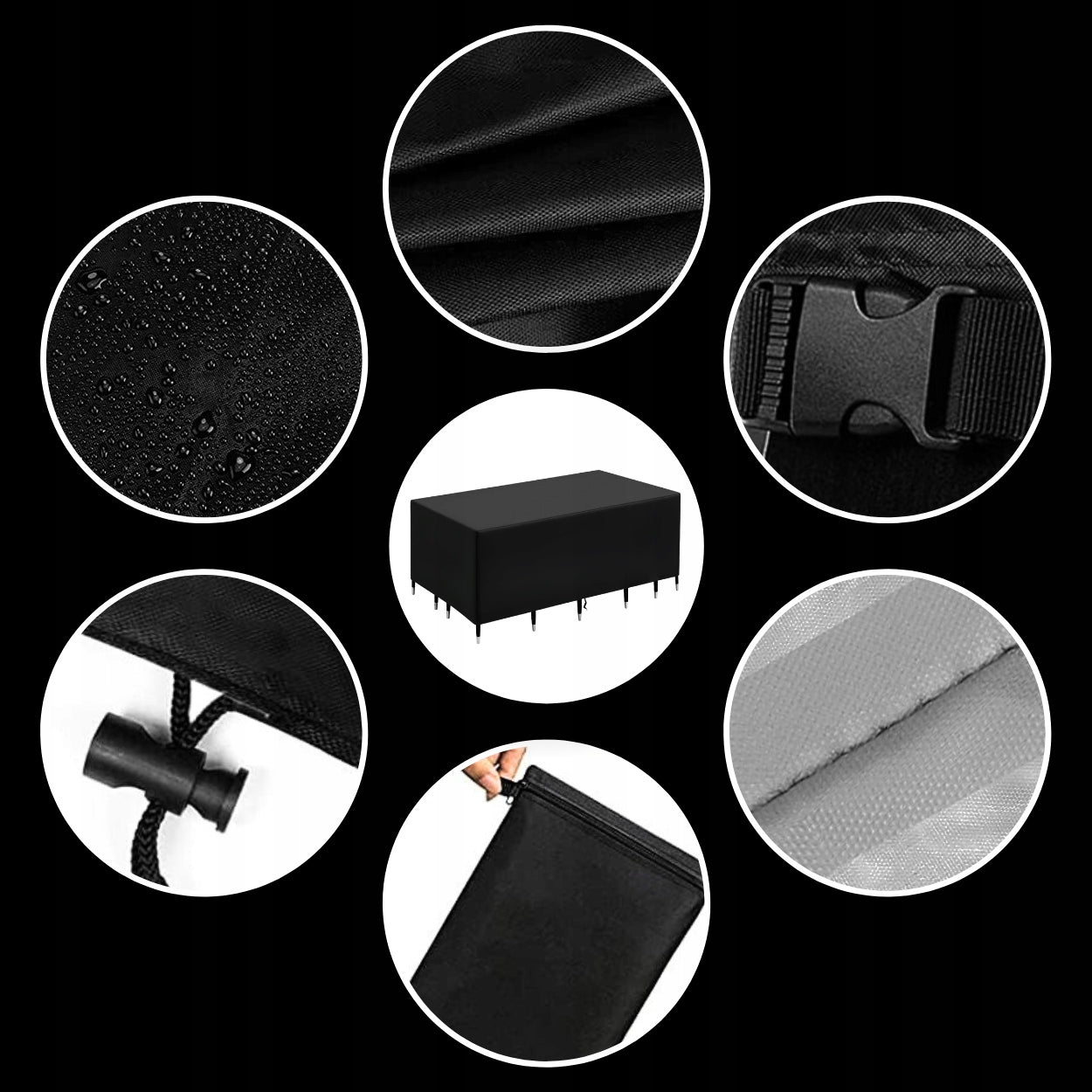 WATERPROOF COVER FOR GARDEN FURNITURE STRONG DURABLE LARGE 220X105X105CM Product width 105 cm
