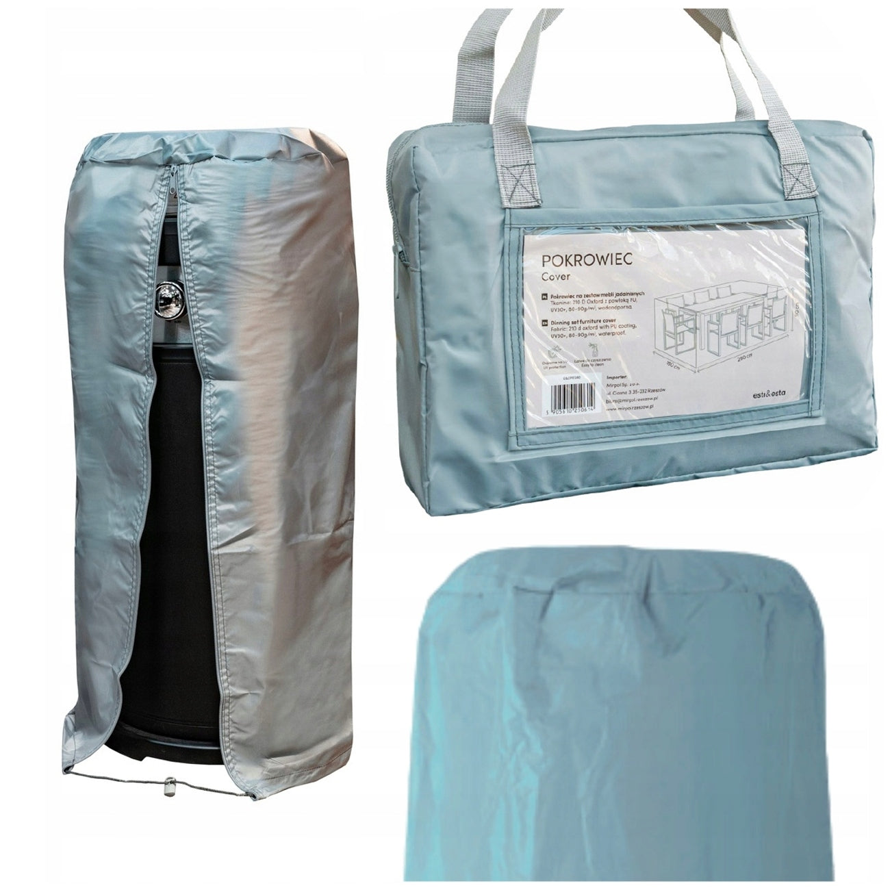 WATERPROOF COVER FOR GAS HEATER 40X85 CM ROUND UV RESISTANT