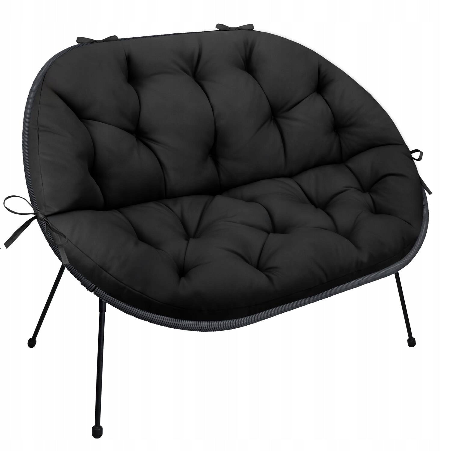WATERPROOF CUSHION FOR 2-PERSON BENCH SOFA LINE ACAPULCO GARDEN BLACK Manufacturer DOMAREX