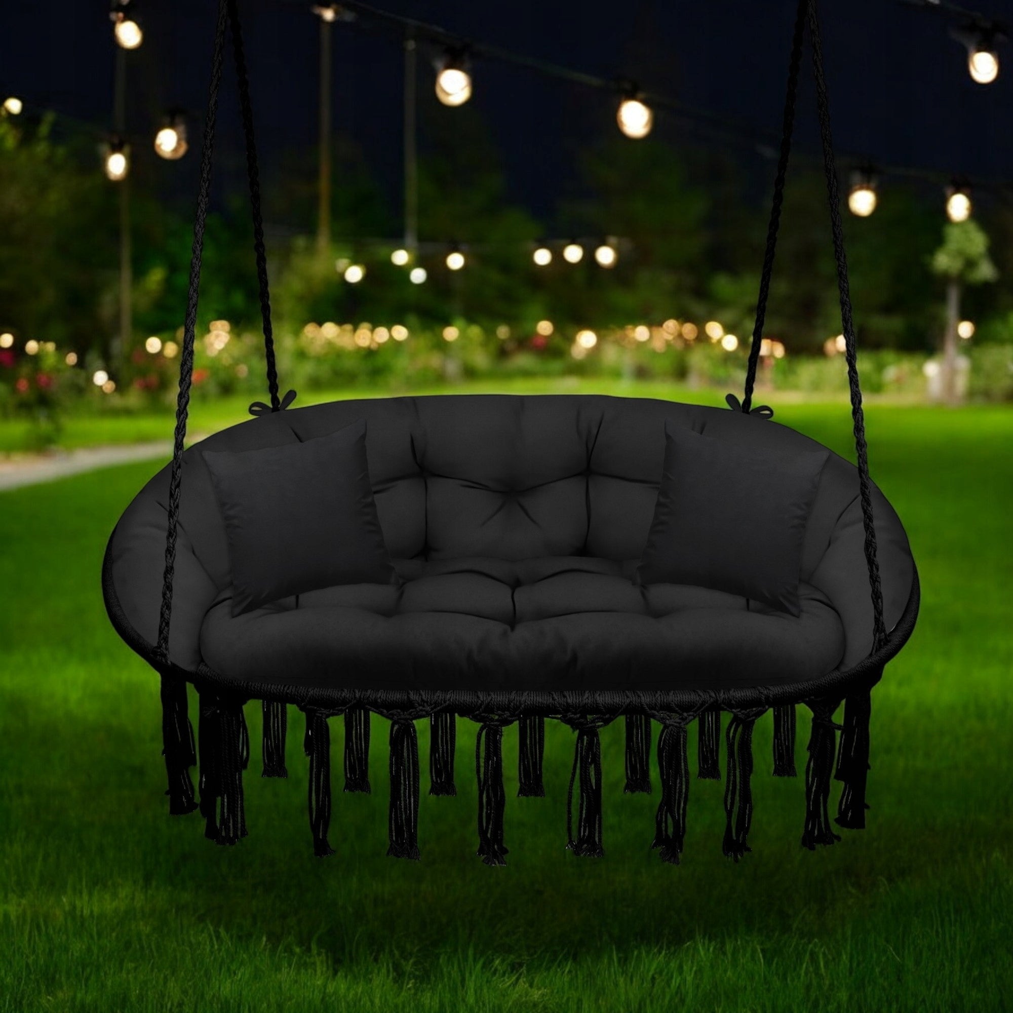 WATERPROOF GARDEN CUSHION FOR SWING HANGING DOUBLE BENCH Line LUNA DUO