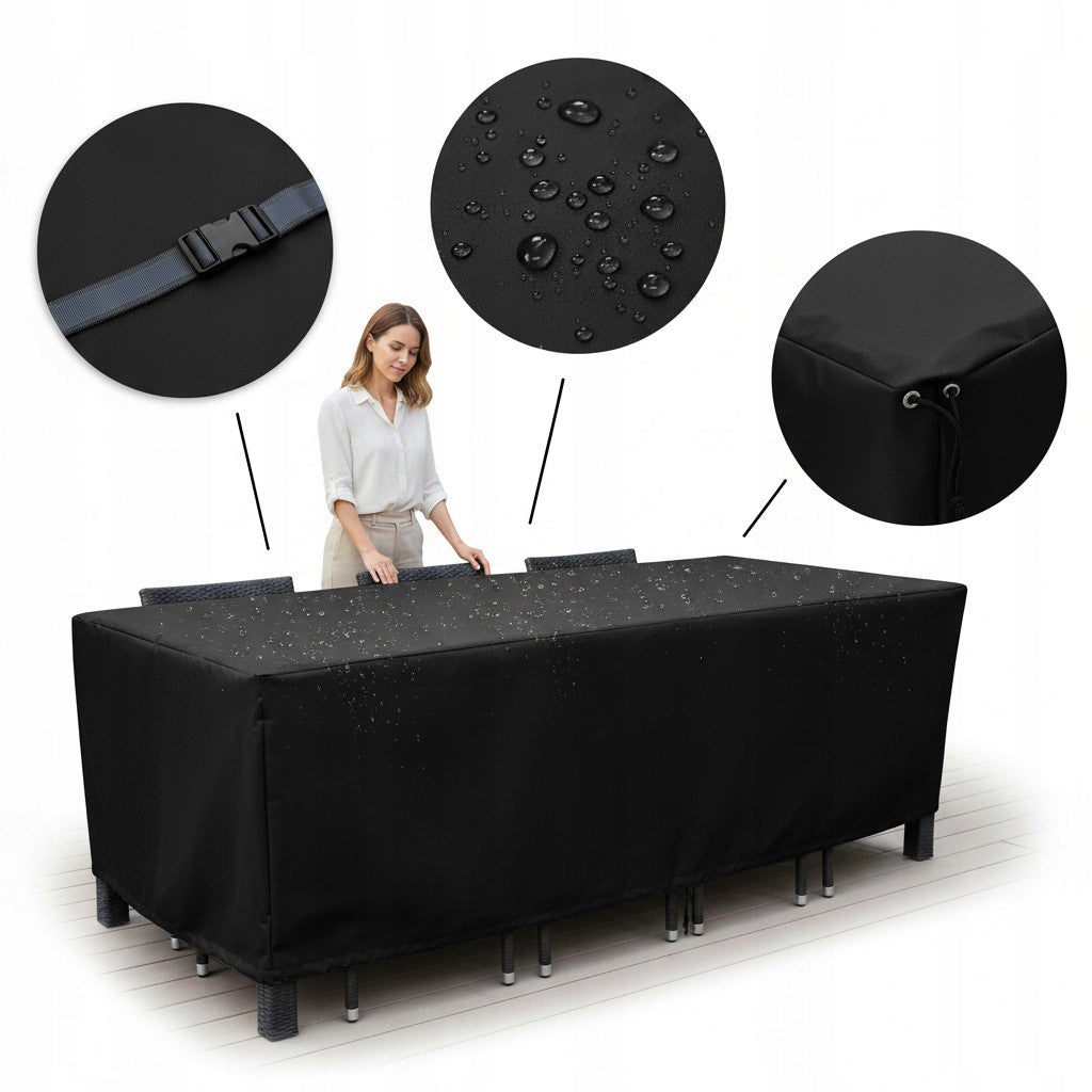 WATERPROOF GARDEN FURNITURE COVER 215x135x105 CM STRONG DURABLE XXL Length 215 cm