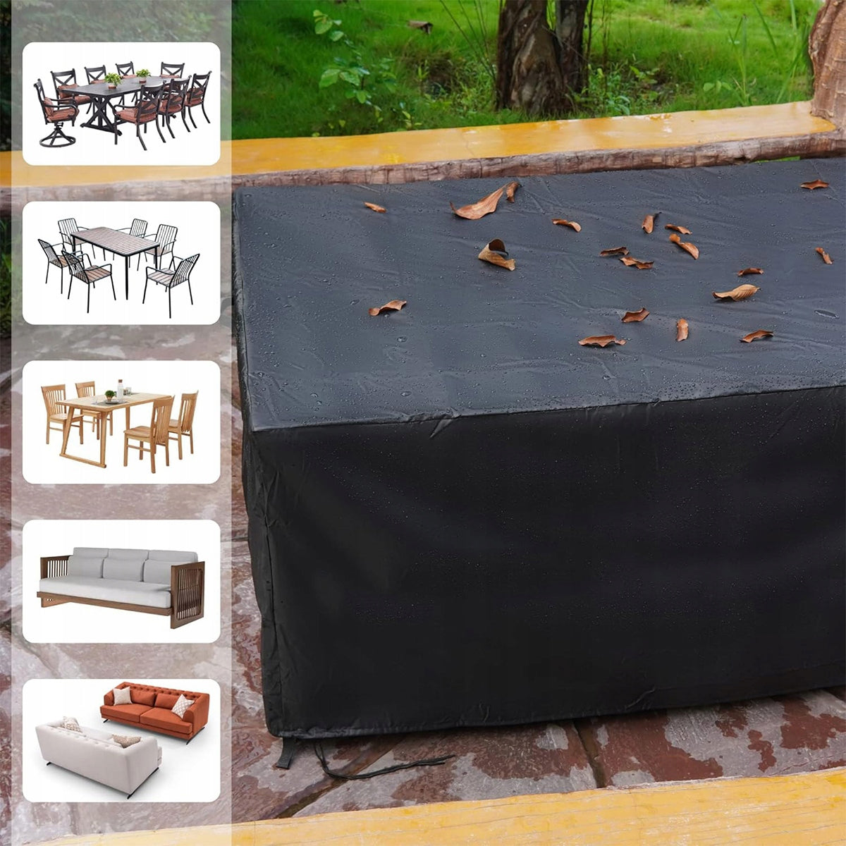 WATERPROOF GARDEN FURNITURE COVER 300x160x74 cm STRONG DURABLE Length 300 cm