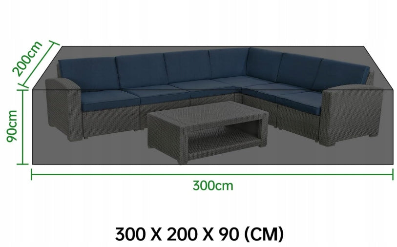WATERPROOF GARDEN FURNITURE COVER 300x200x90 CM STRONG DURABLE XXL Manufacturer no brand