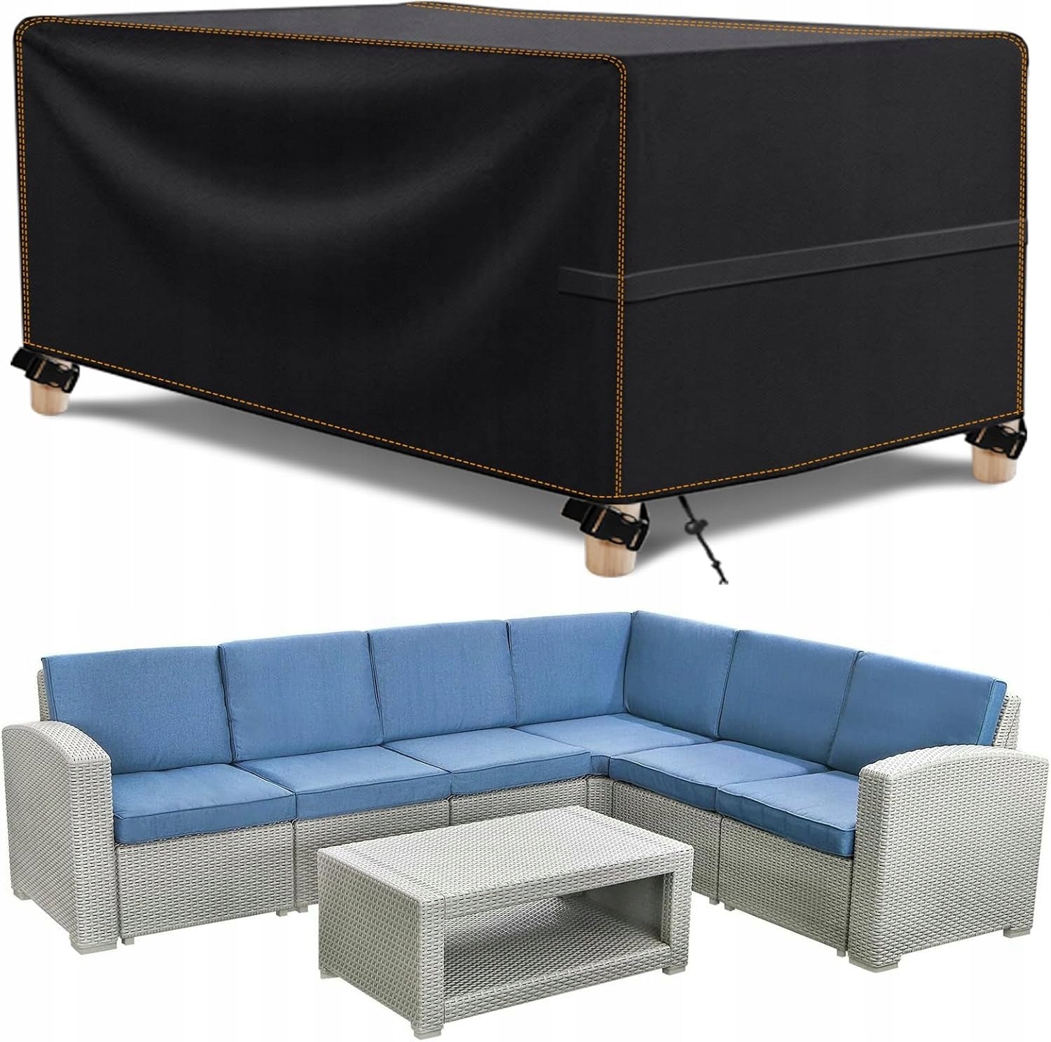 WATERPROOF GARDEN FURNITURE COVER 300x200x90 CM STRONG DURABLE XXL