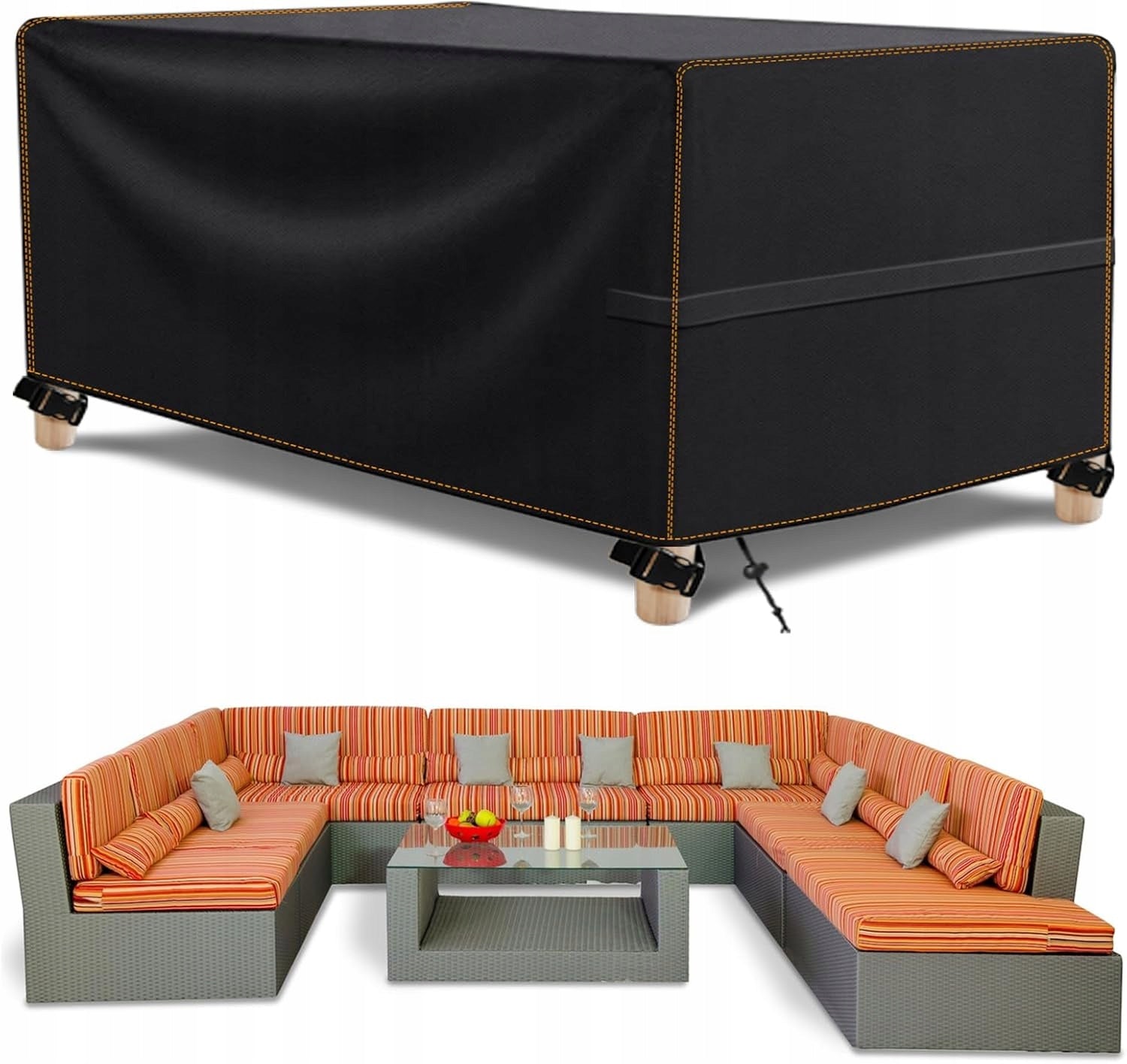 WATERPROOF GARDEN FURNITURE COVER 300x250x70 CM STRONG DURABLE XXL