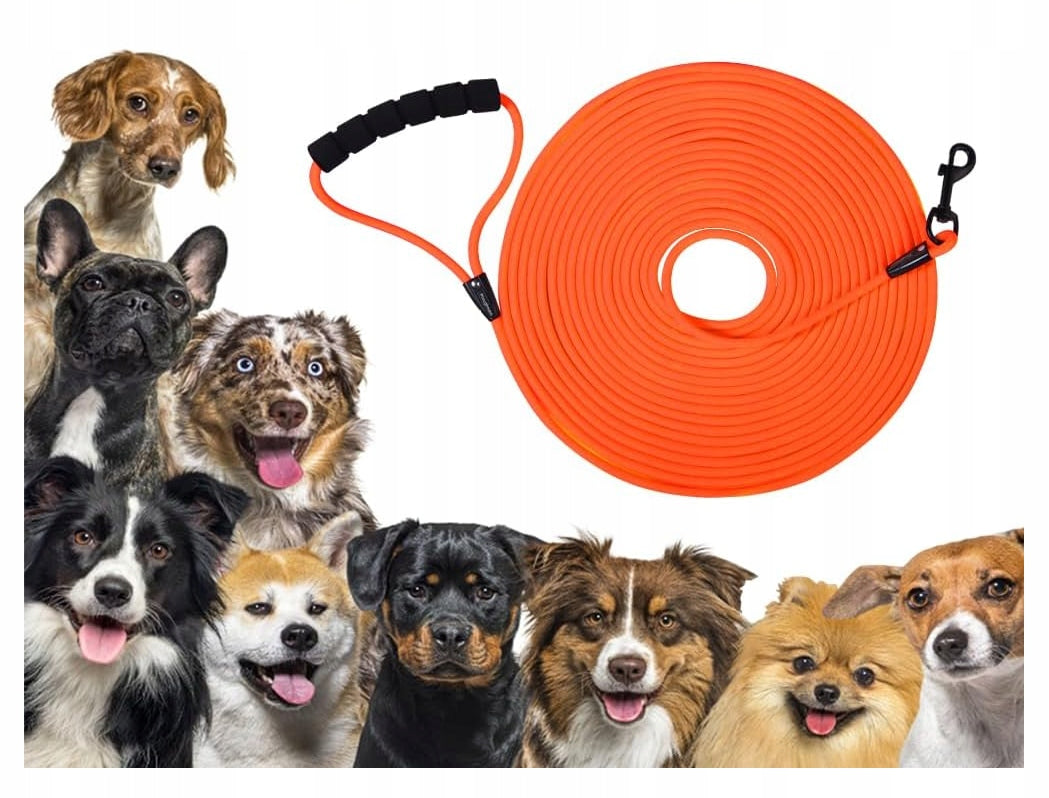 WATERPROOF LEASH FOR DOG TRAINING STRONG 3m Orange Color orange