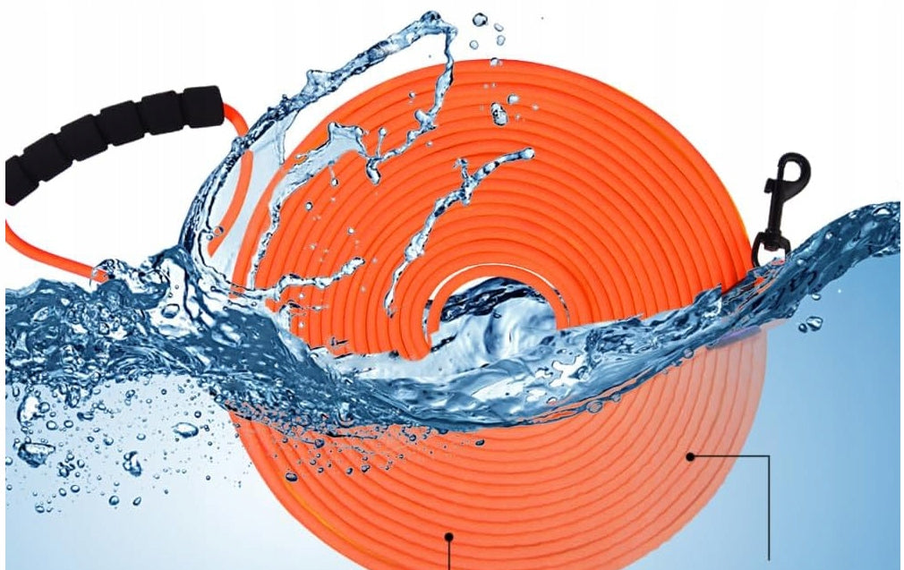 WATERPROOF LEASH FOR DOG TRAINING STRONG 3m Orange Maximum leash length 3 m