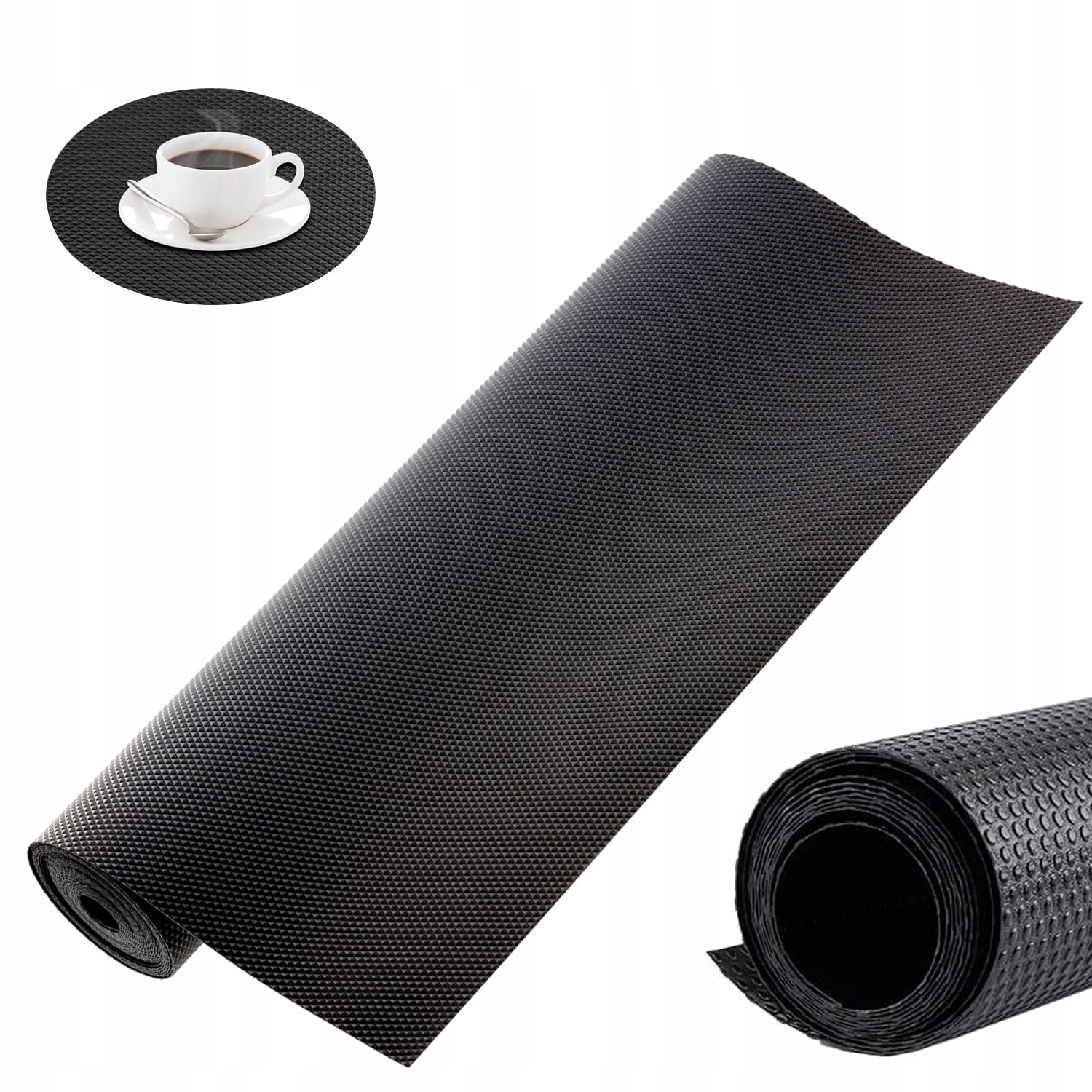 WATERPROOF MAT FOR KITCHEN DRAWERS AND SHELVES 60X600CM BLACK