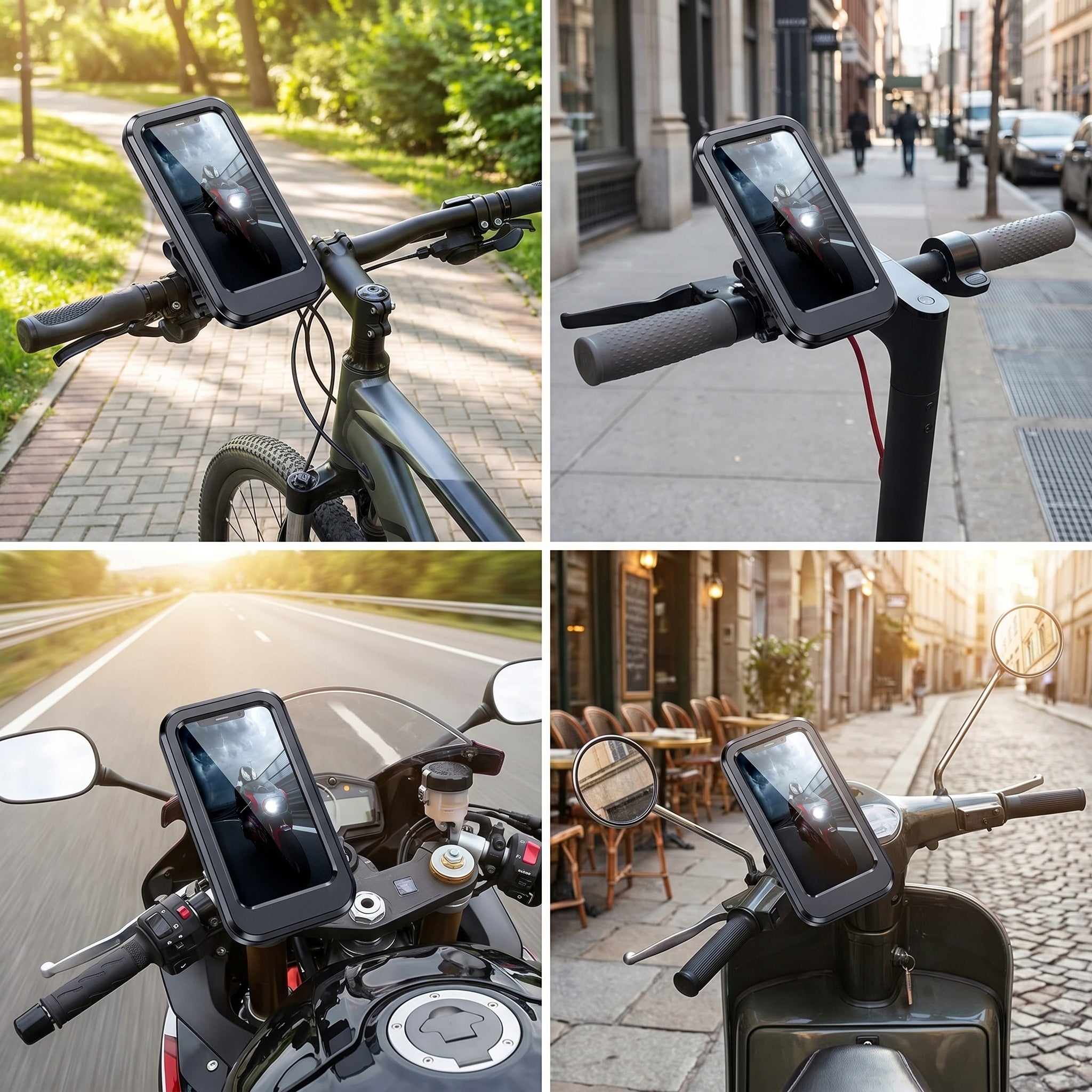 WATERPROOF MOTORCYCLE BIKE PHONE HOLDER ADJUSTABLE WITH MAGNET Model POKROWIEC WODOODPORNE ETUI DO TELEFONU MAGNES