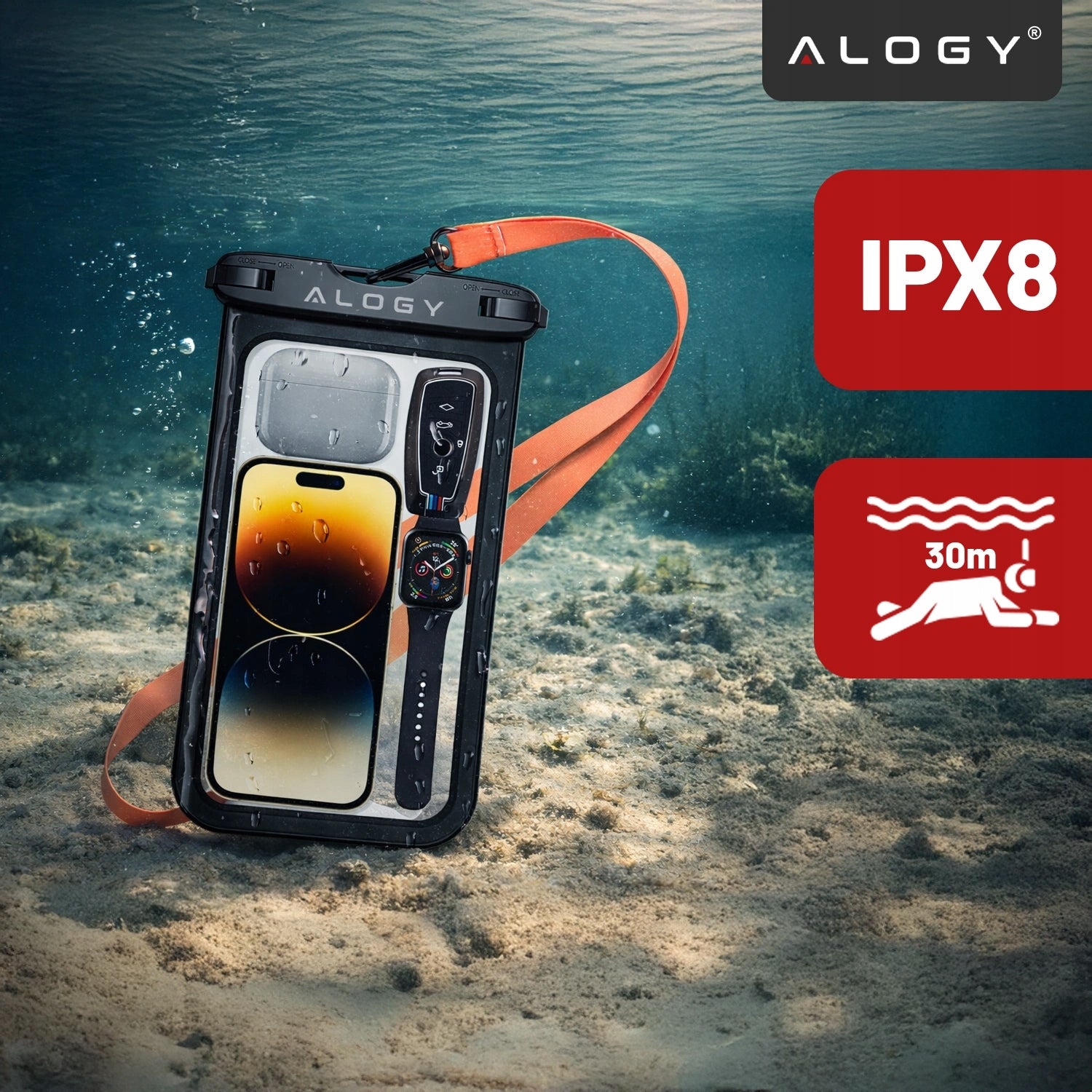 WATERPROOF PHONE CASE WATERPROOF FOR BEACH POOL Brand Alogy
