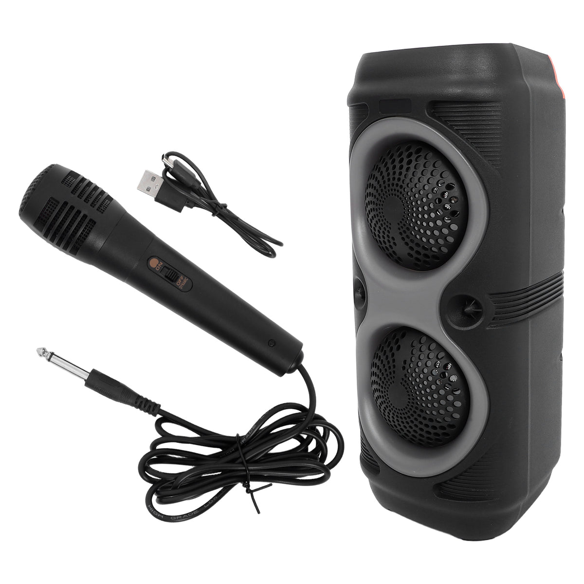 WATERPROOF SPEAKER WITH MIC CONNECTION AND RGB PARTY LIGHTS Brand no brand