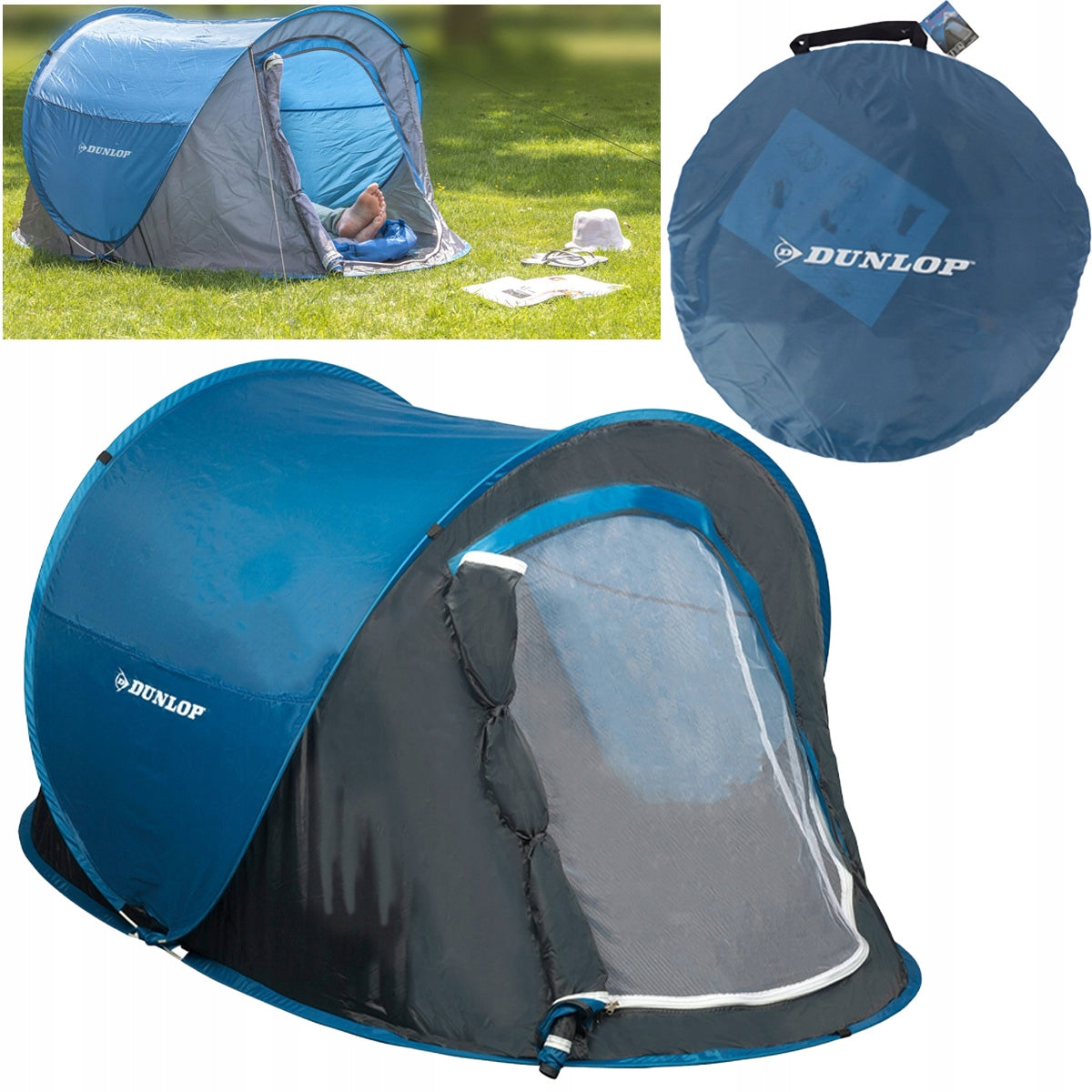 WATERPROOF Self-Assembly Camping Tent 1 Person Tourist Dunlop