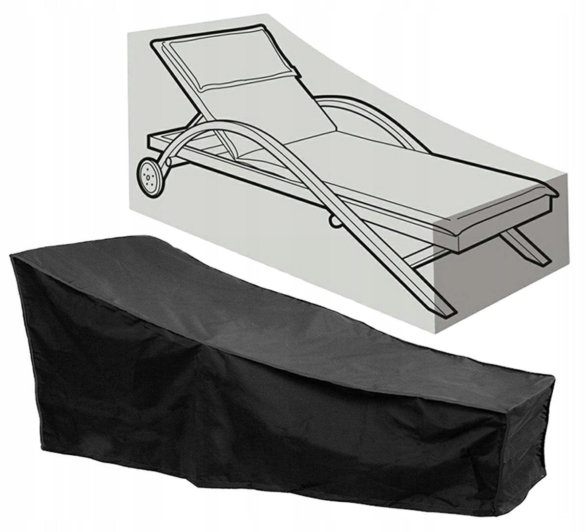 WATERPROOF TARPAULIN COVER FOR GARDEN SUN LOUNGER PROTECTIVE 200x70x40 CM