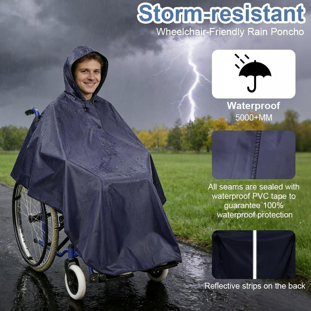 WATERPROOF WHEELCHAIR PONCHO WITH HOOD UNIVERSAL Kind Raincover