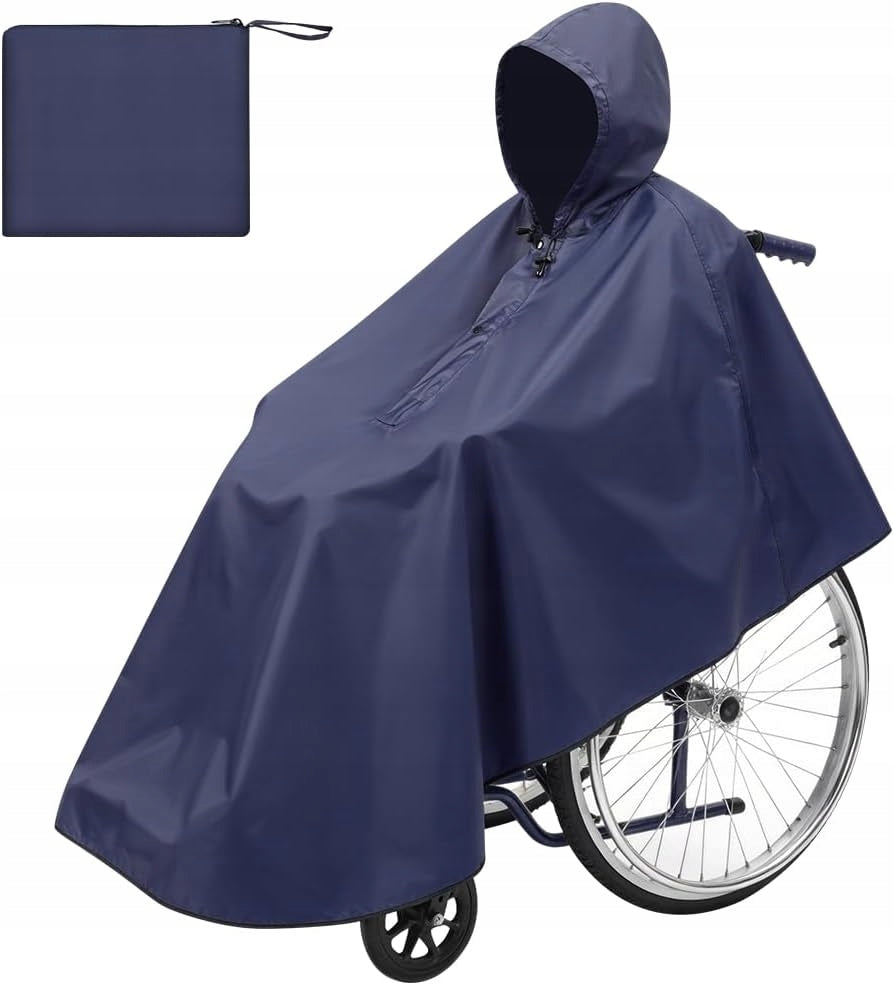 WATERPROOF WHEELCHAIR PONCHO WITH HOOD UNIVERSAL
