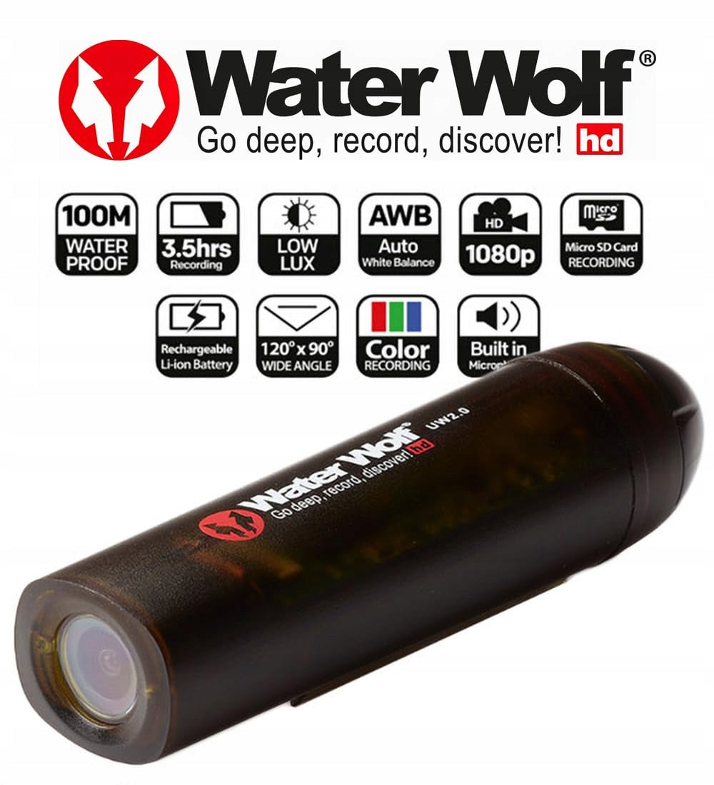 WATERWOLF 2.0 Underwater WiFi Fishing Camera 1080p HD 120° 100m Packaging status original