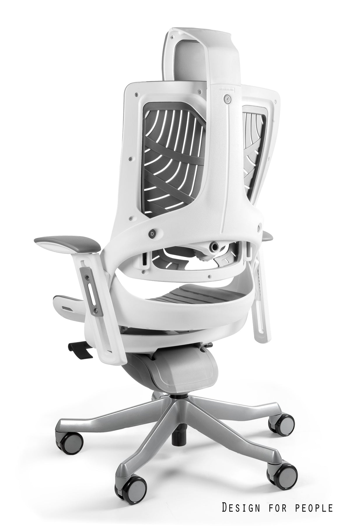WAU armchair 2 white frame/elastomer grey Unique Brand Unique