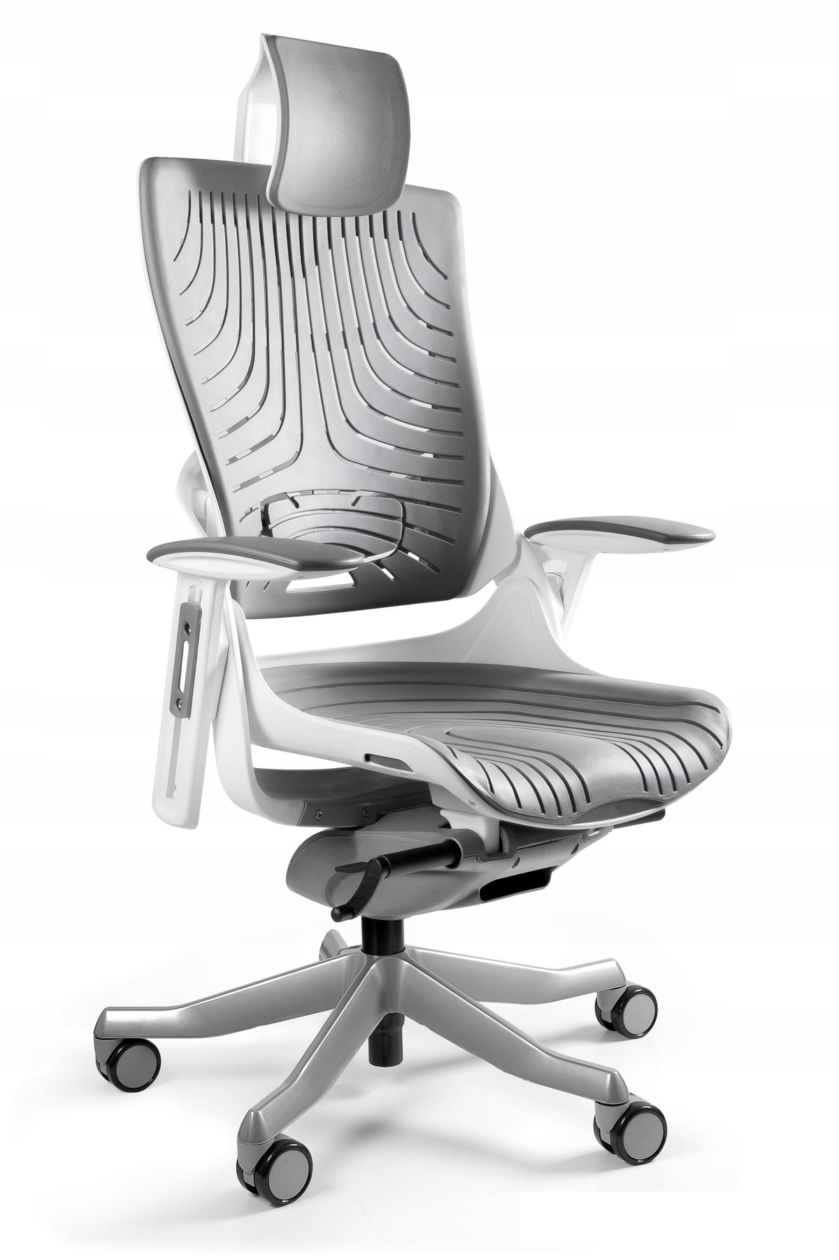 WAU armchair 2 white frame/elastomer grey Unique
