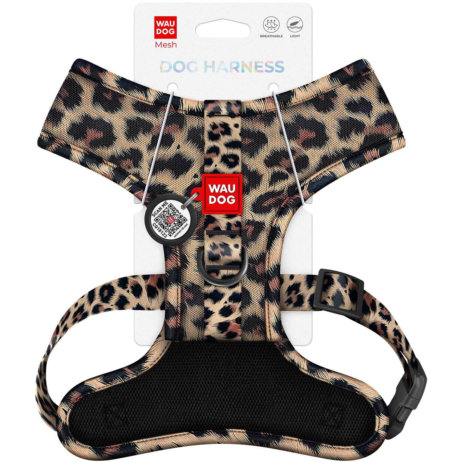 WAUDOG Mesh dog harness breathable with QR address card, "Lampart" pattern, L Trade name Szelki dla psa oddychające WAUDOG