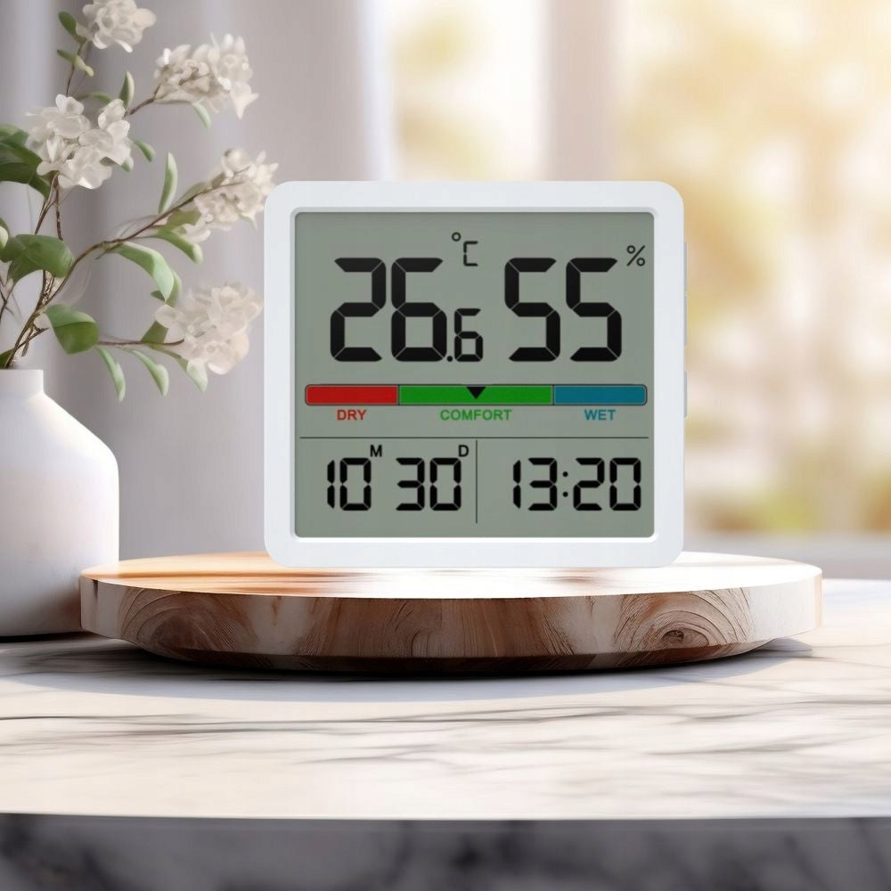 WEATHER STATION MANTA WIRELESS THERMOMETER HYGROMETER CLOCK DATE BATTERIES Material synthetic material