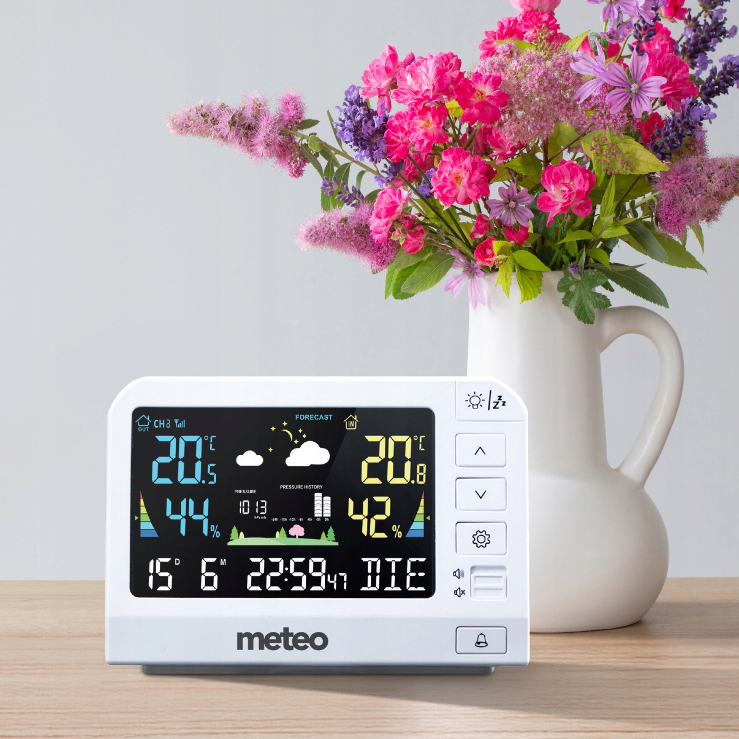 WEATHER STATION METEO SP205 WEATHER HYGROMETER EXTERNAL SENSOR DCF Brand Meteo