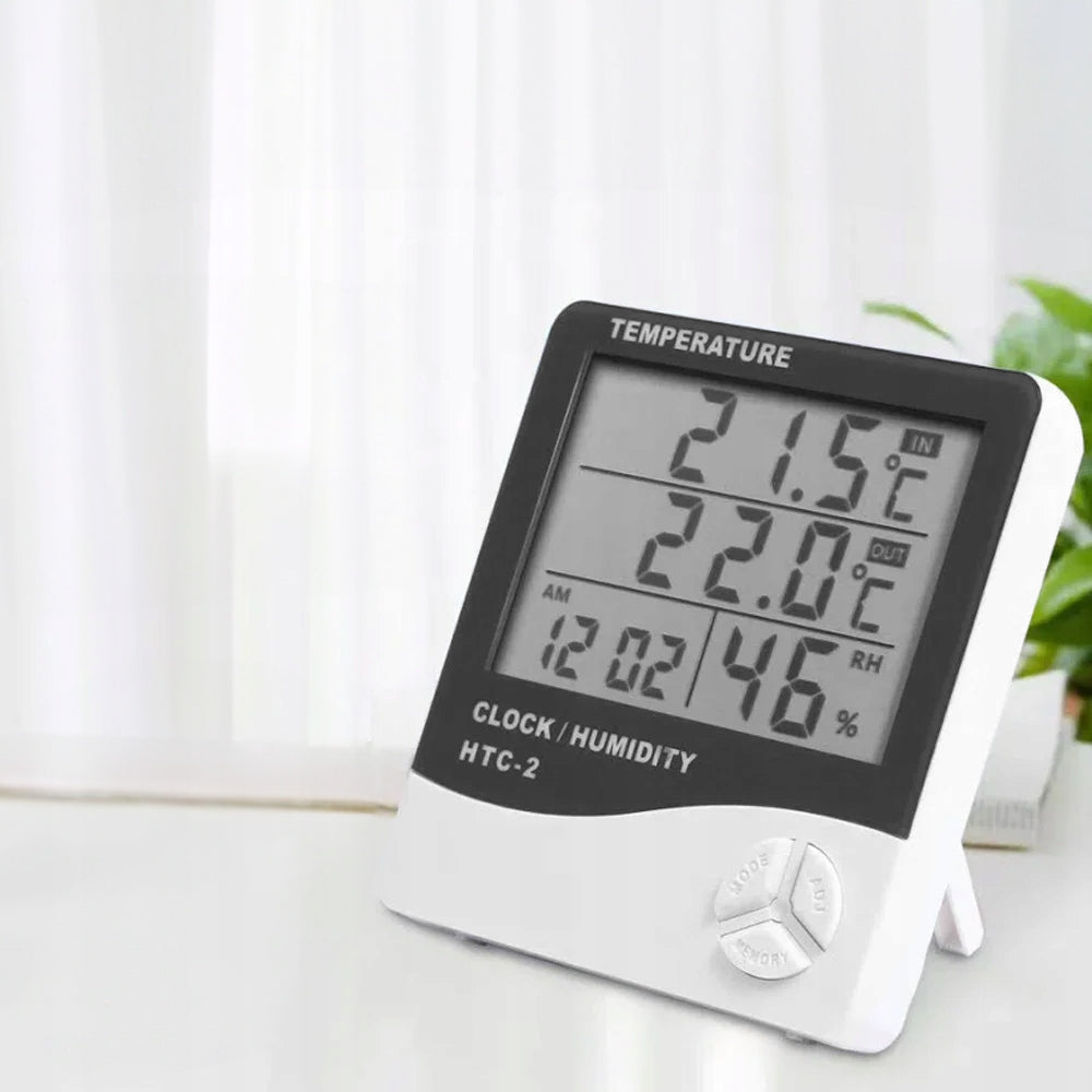 WEATHER STATION THERMOMETER HYGROMETER SENSOR PROBE CLOCK ALARM CLOCK METEO Brand ARSA GO