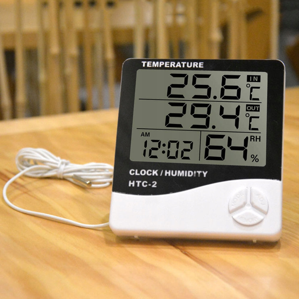 WEATHER STATION THERMOMETER HYGROMETER SENSOR PROBE CLOCK ALARM CLOCK METEO Model STACJA BEZPRZEWODOWA DO POMIARU TEMPERATURY POGODA