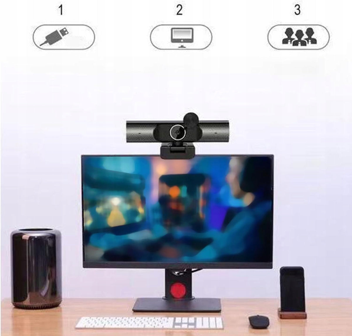 WEBCAM 2K 30FPS MICROPHONE NOISE CANCELLATION HIFI SPEAKER Model Vikyeargdu7s3vt